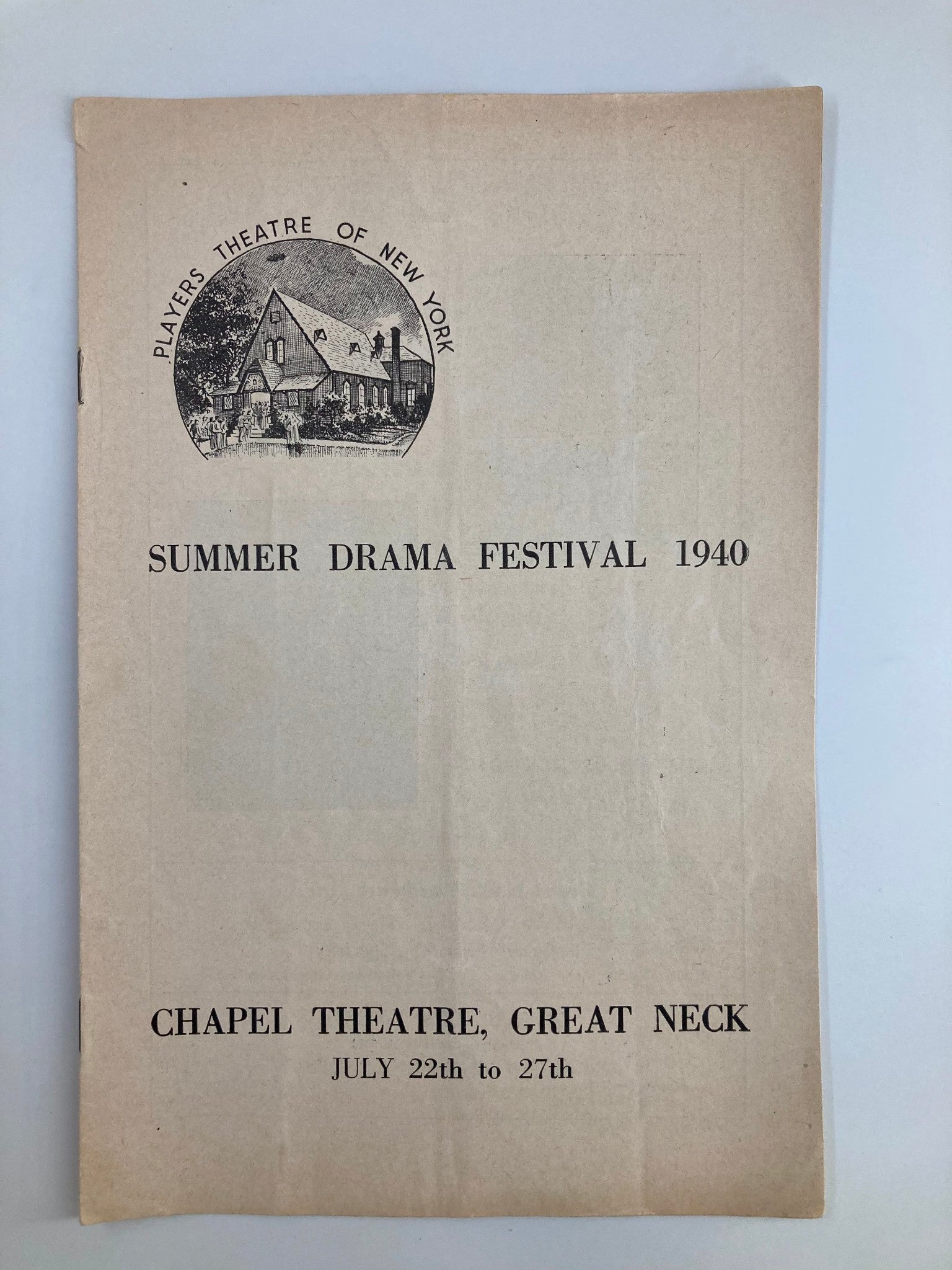 1940 Summer Drama Festival Chapel Theater, Great Neck A Man's House