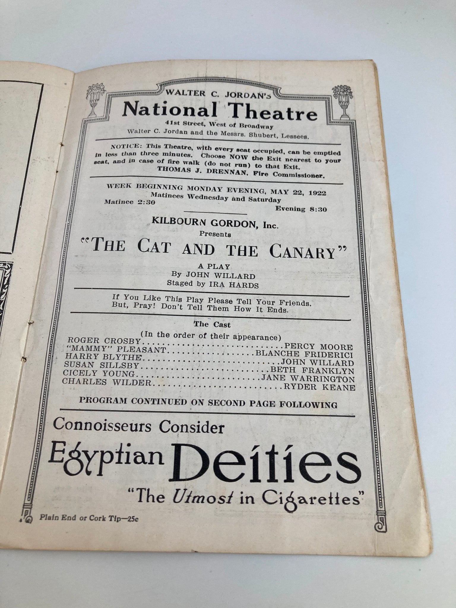 1922 Walter C. Jordan's National Theatre The Twinkling Twins Star Ham& Bacon