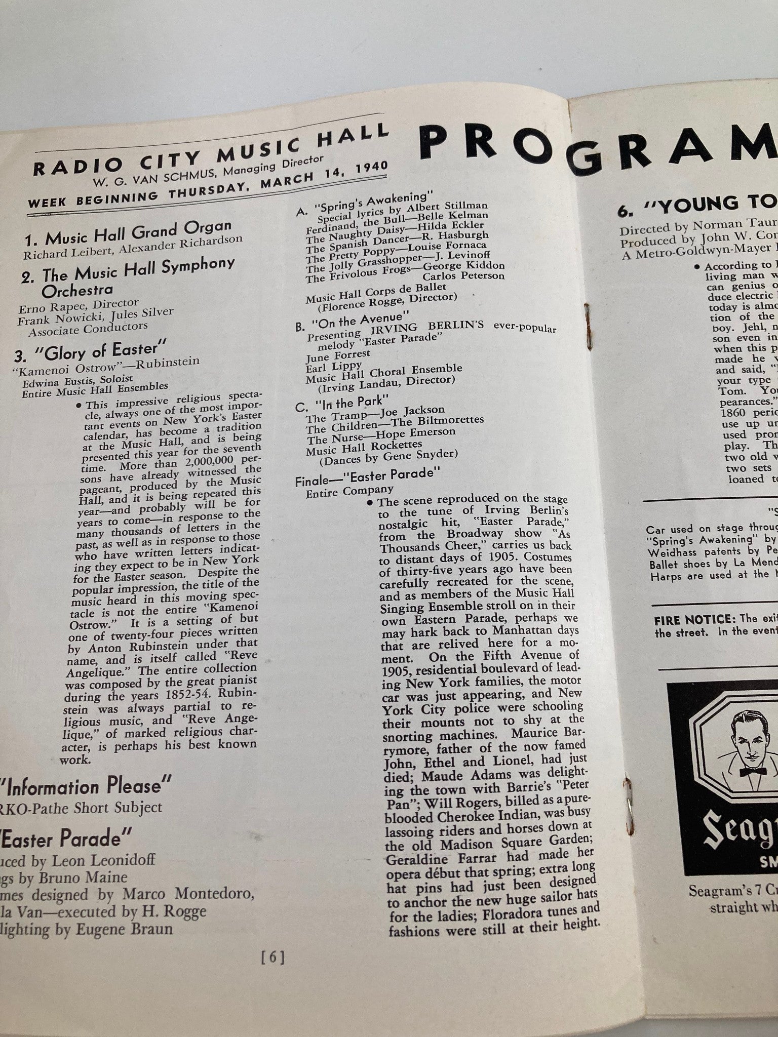 1940 Show Place Radio City Music Hall Showplace of the Nation