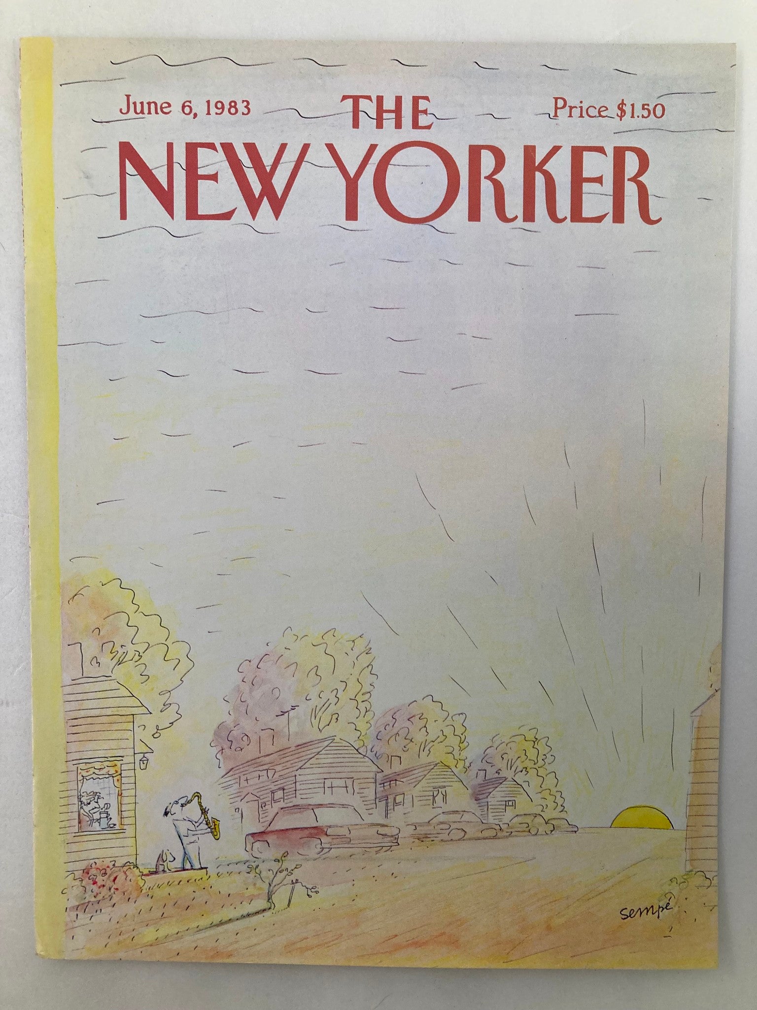 COVER ONLY The New Yorker June 6 1983 Sunrise Music by J. J. Sempe No Label