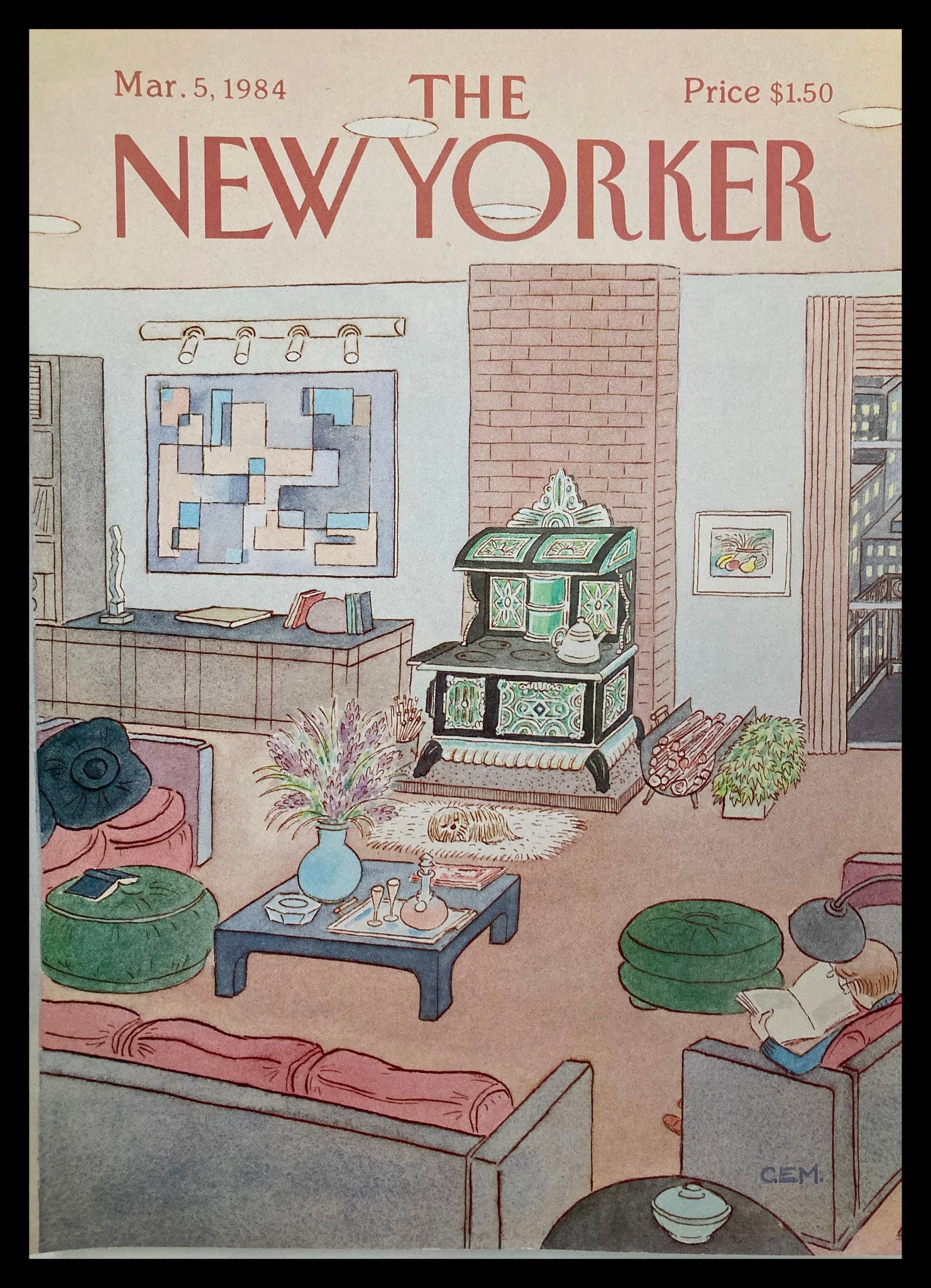 COVER ONLY The New Yorker March 5 1984 Clean Living by Charles Martin No Label