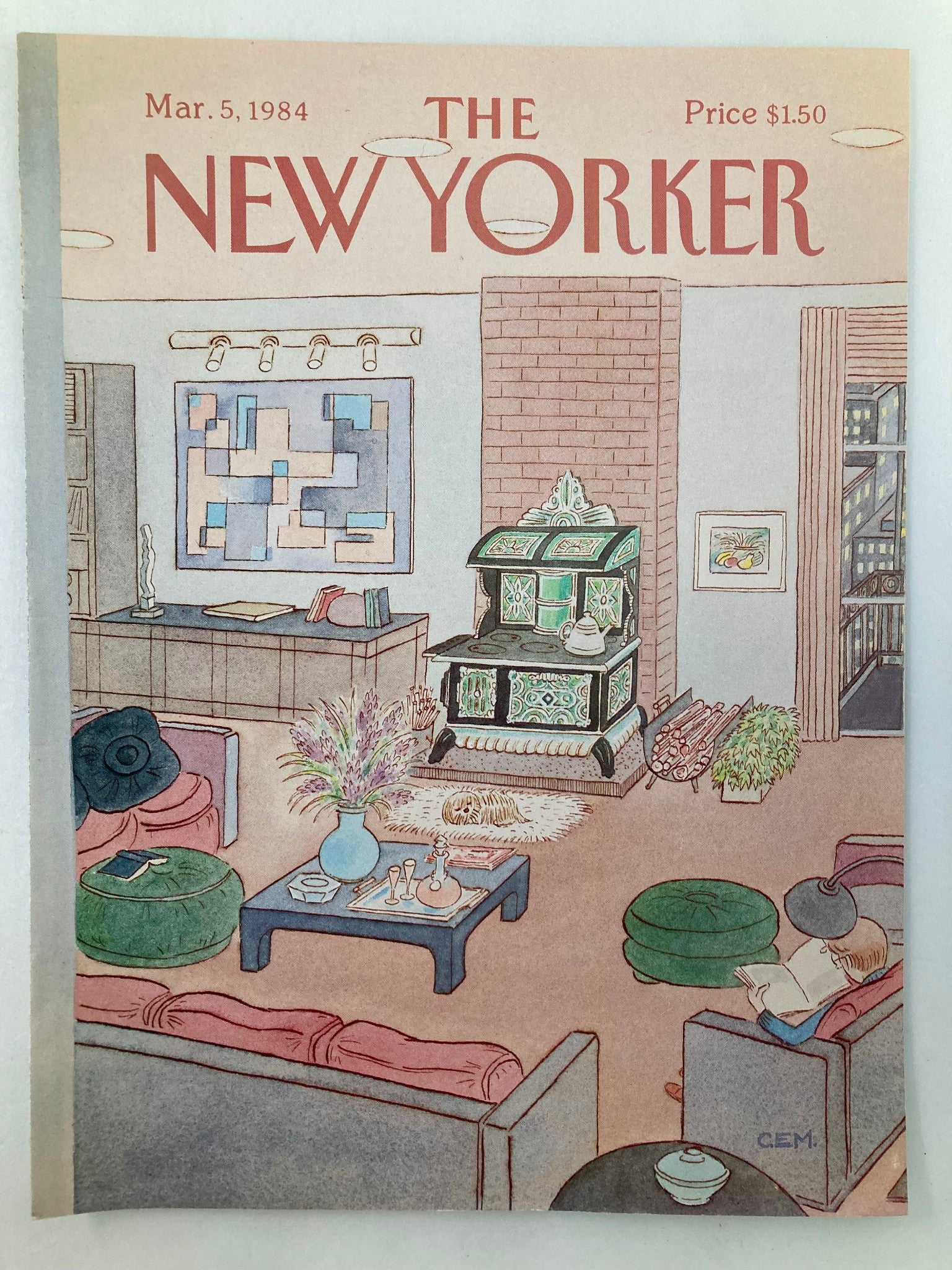 COVER ONLY The New Yorker March 5 1984 Clean Living by Charles Martin No Label