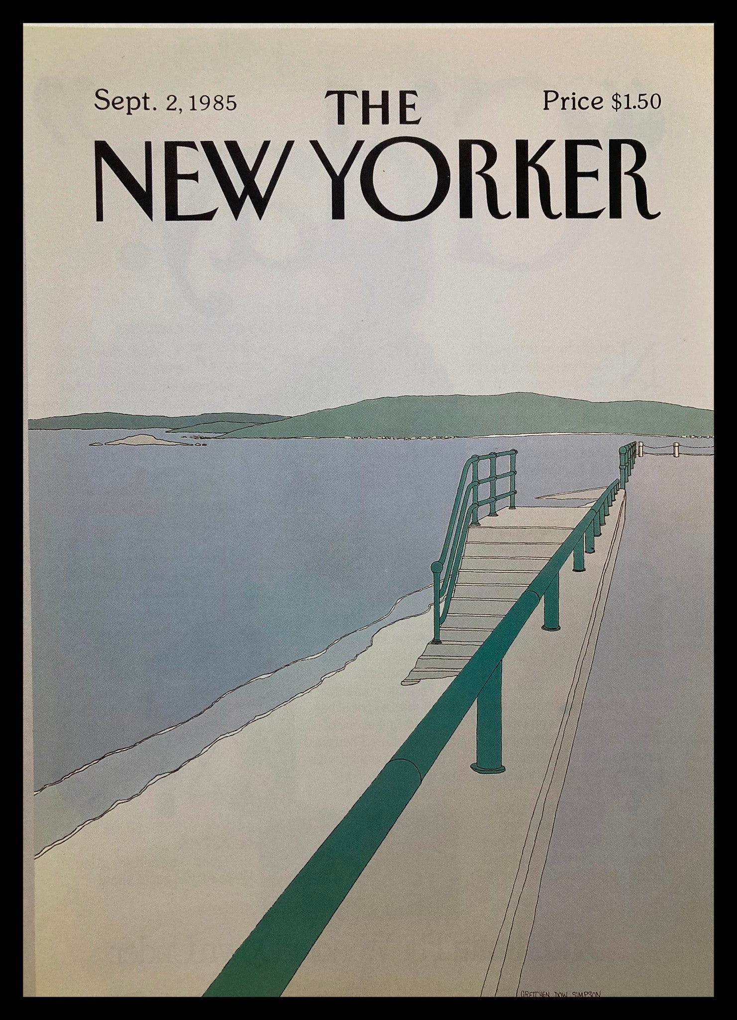 COVER ONLY The New Yorker September 2 1985 Beach Walk by Gretchen S. No Label