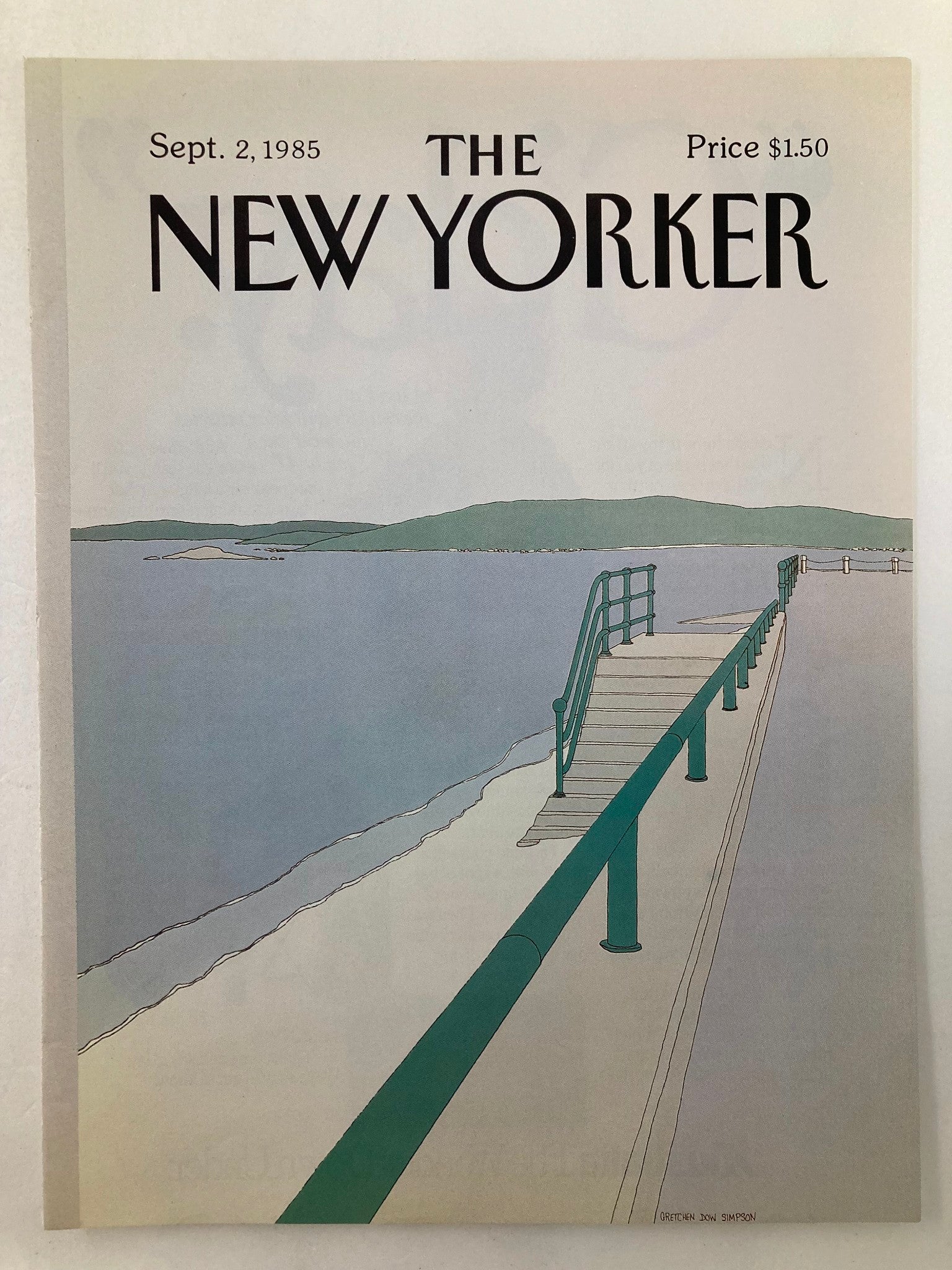 COVER ONLY The New Yorker September 2 1985 Beach Walk by Gretchen S. No Label