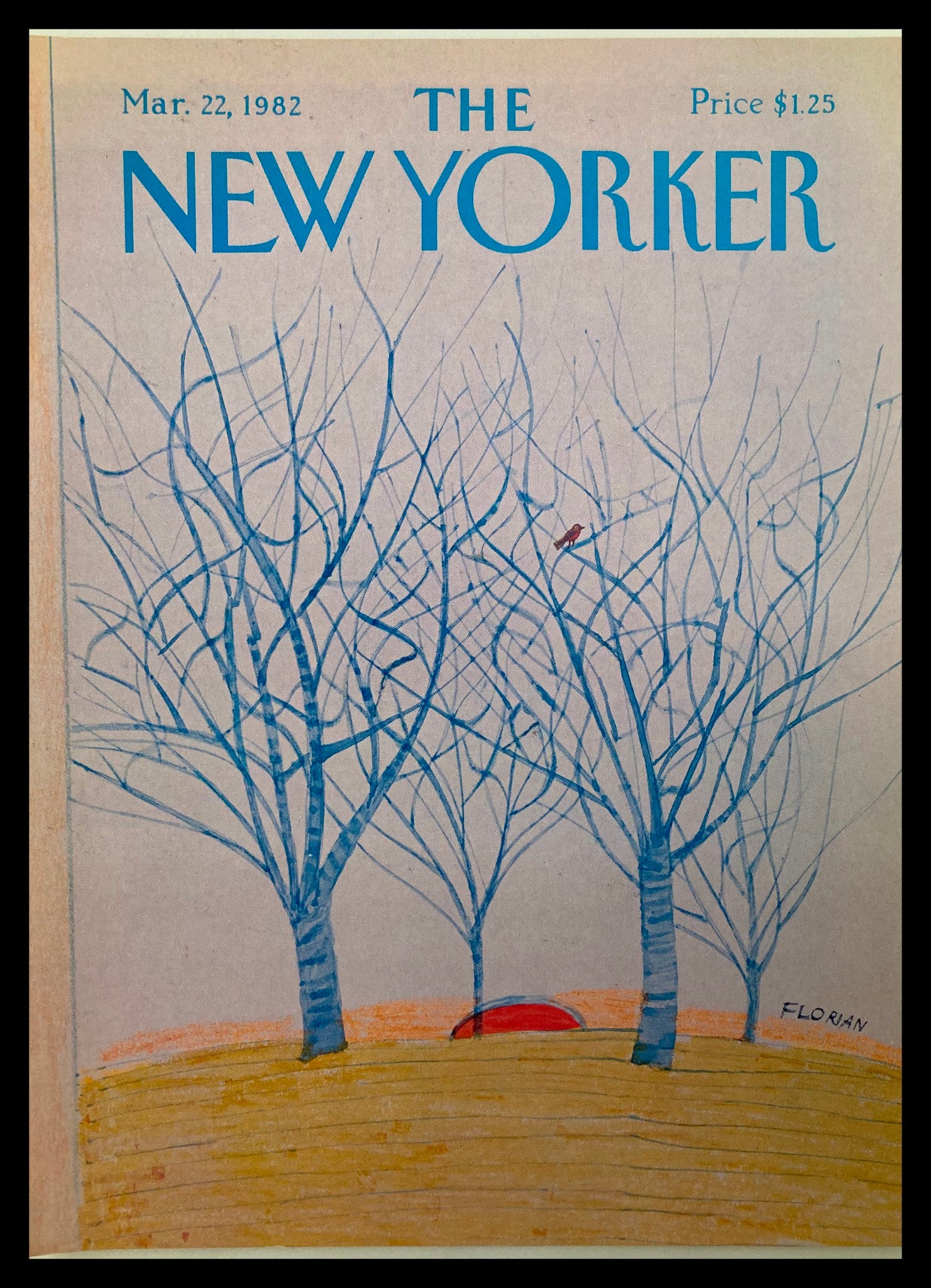 COVER ONLY The New Yorker March 22 1982 Camping by Douglas Florian No Label