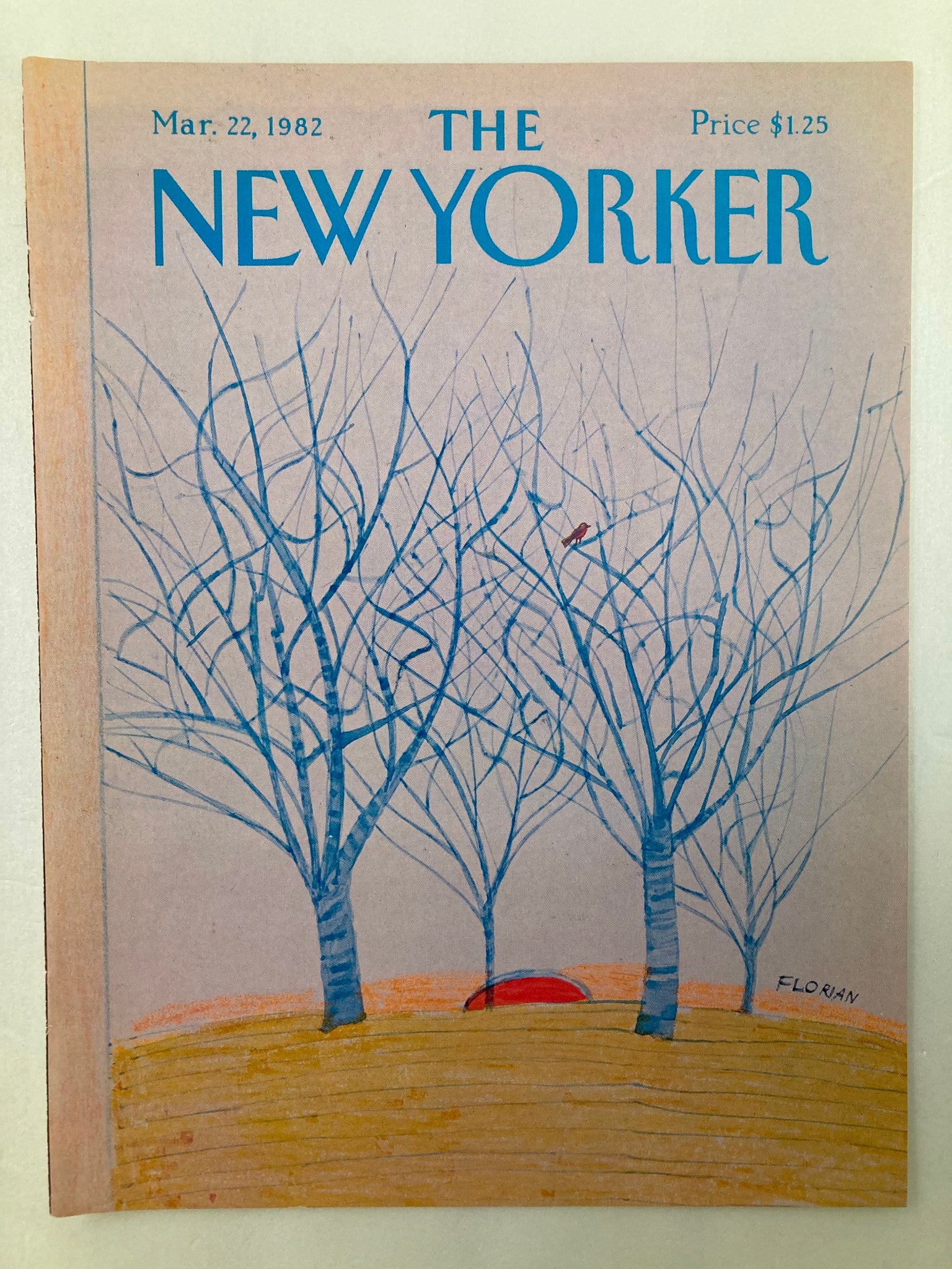 COVER ONLY The New Yorker March 22 1982 Camping by Douglas Florian No Label