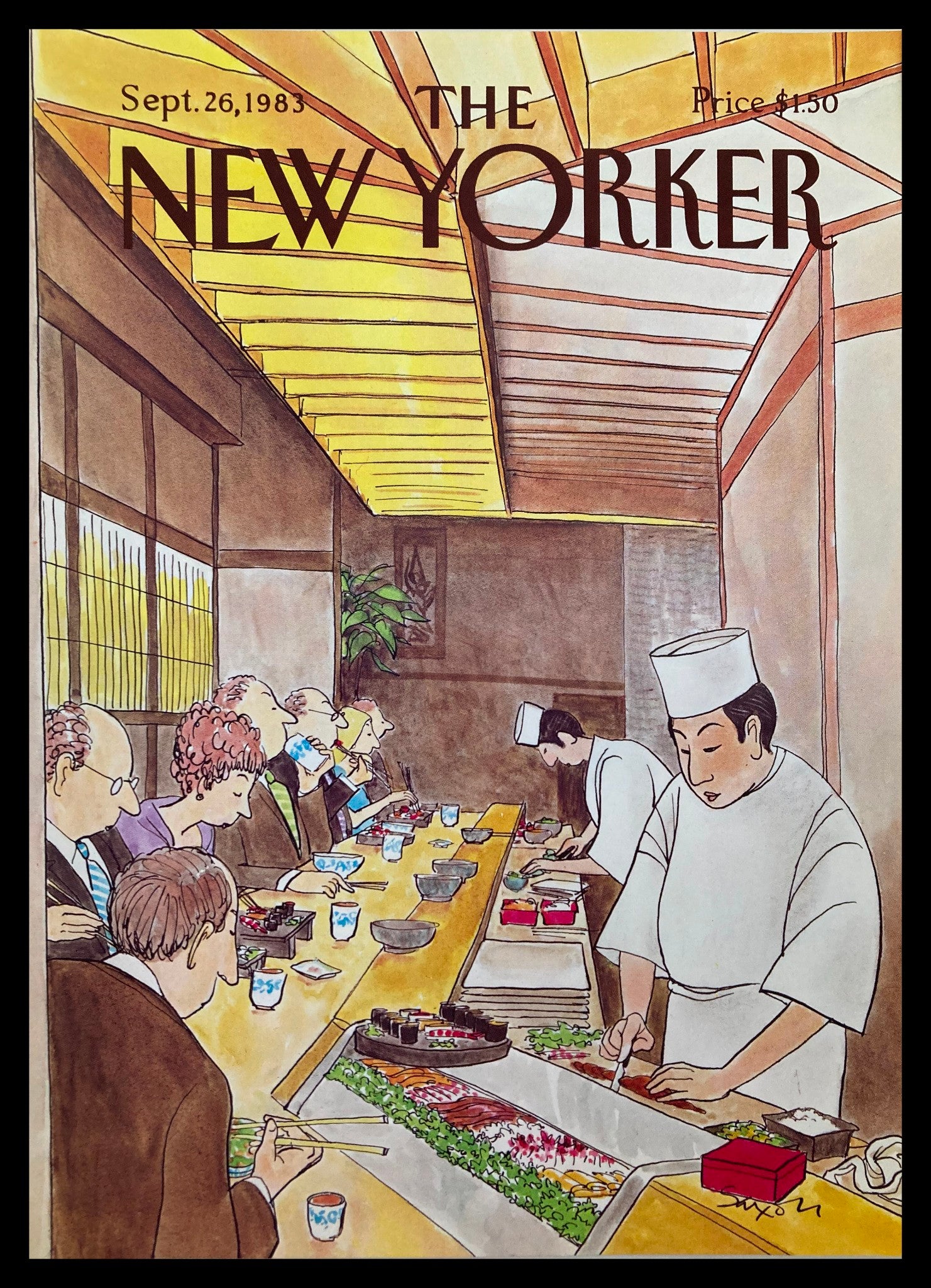 COVER ONLY The New Yorker September 26 1983 Japanese Food by C. Saxon No Label