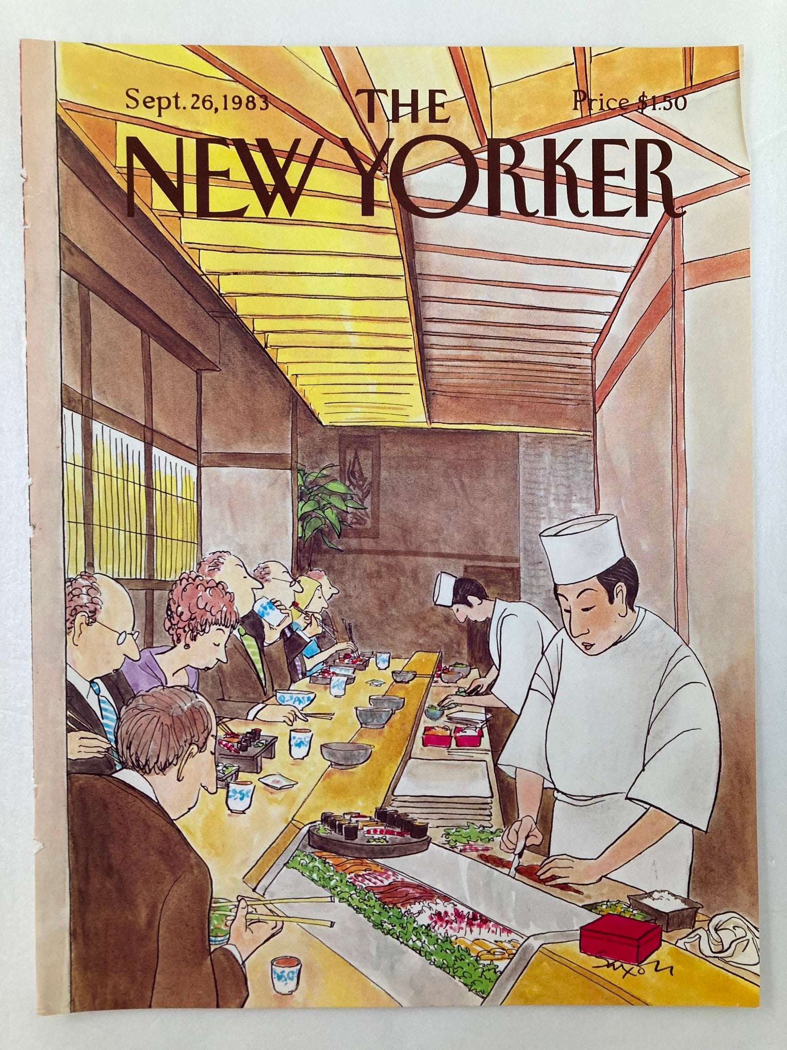 COVER ONLY The New Yorker September 26 1983 Japanese Food by C. Saxon No Label