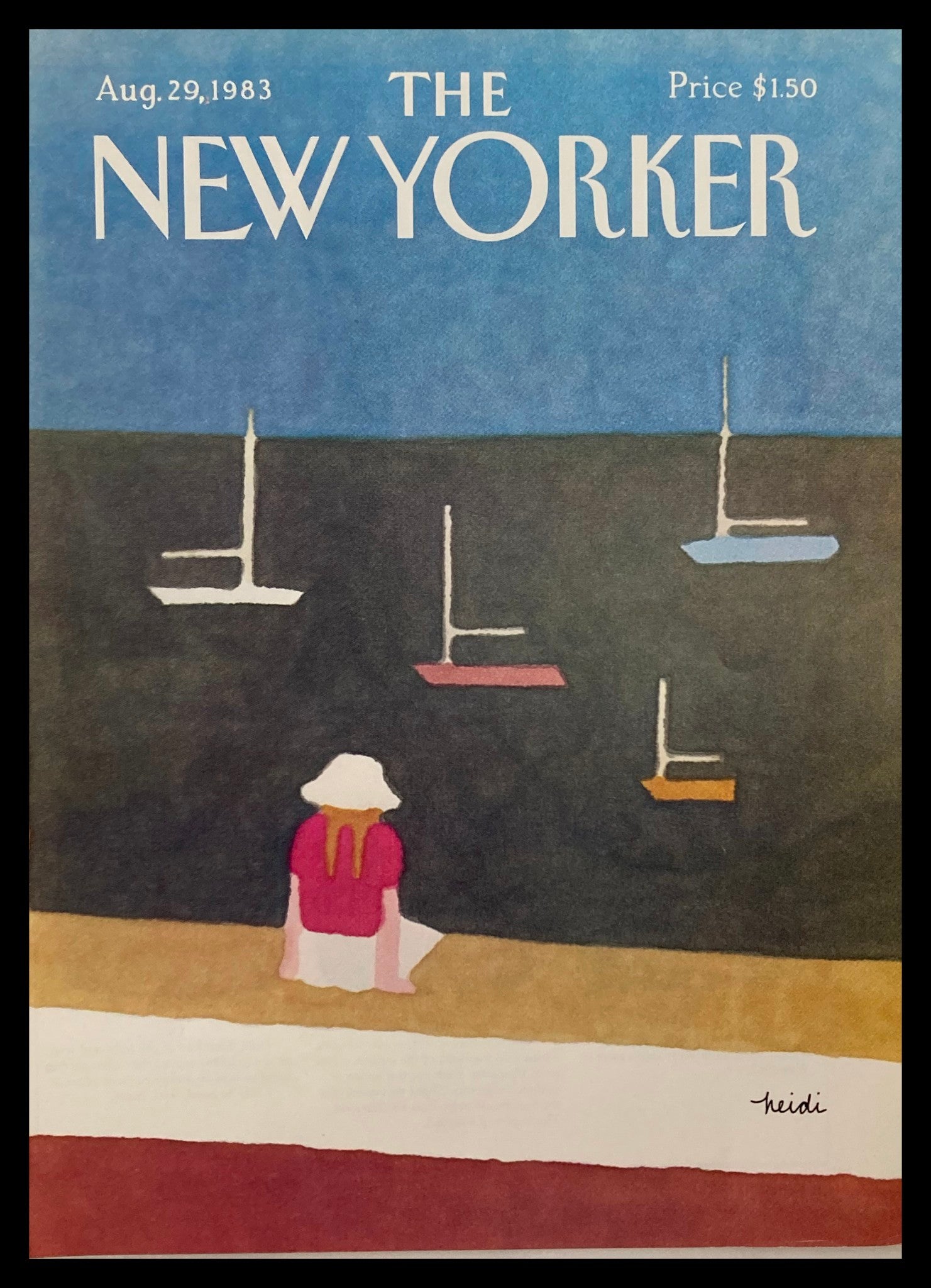 COVER ONLY The New Yorker August 29 1983 Sail Viewer by Heidi Goennel No Label