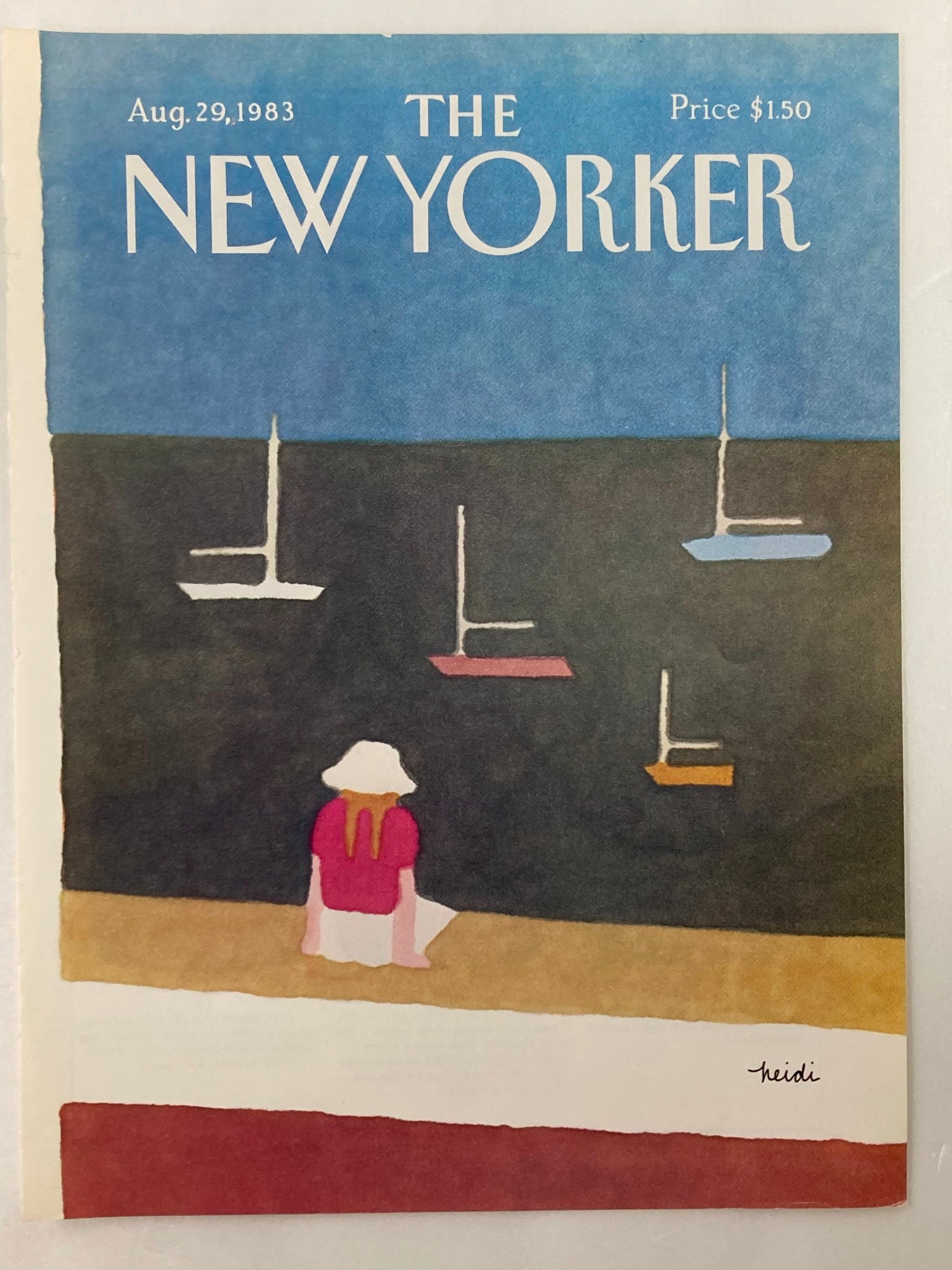 COVER ONLY The New Yorker August 29 1983 Sail Viewer by Heidi Goennel No Label