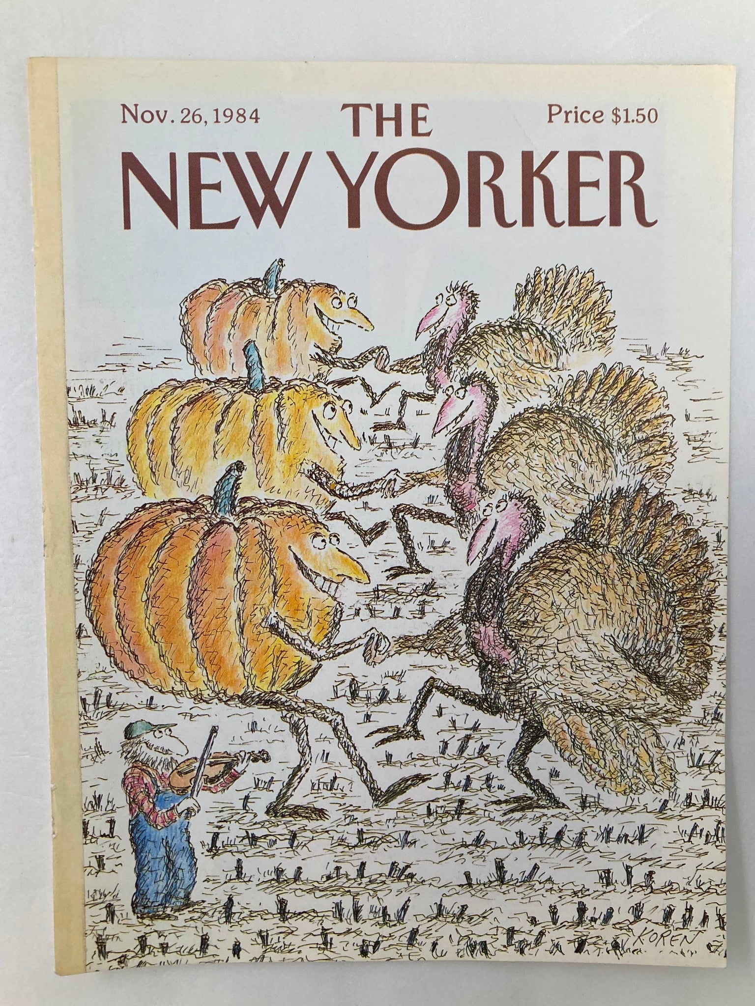 COVER ONLY The New Yorker November 26 1984 Dance Time by Edward Koren No Label