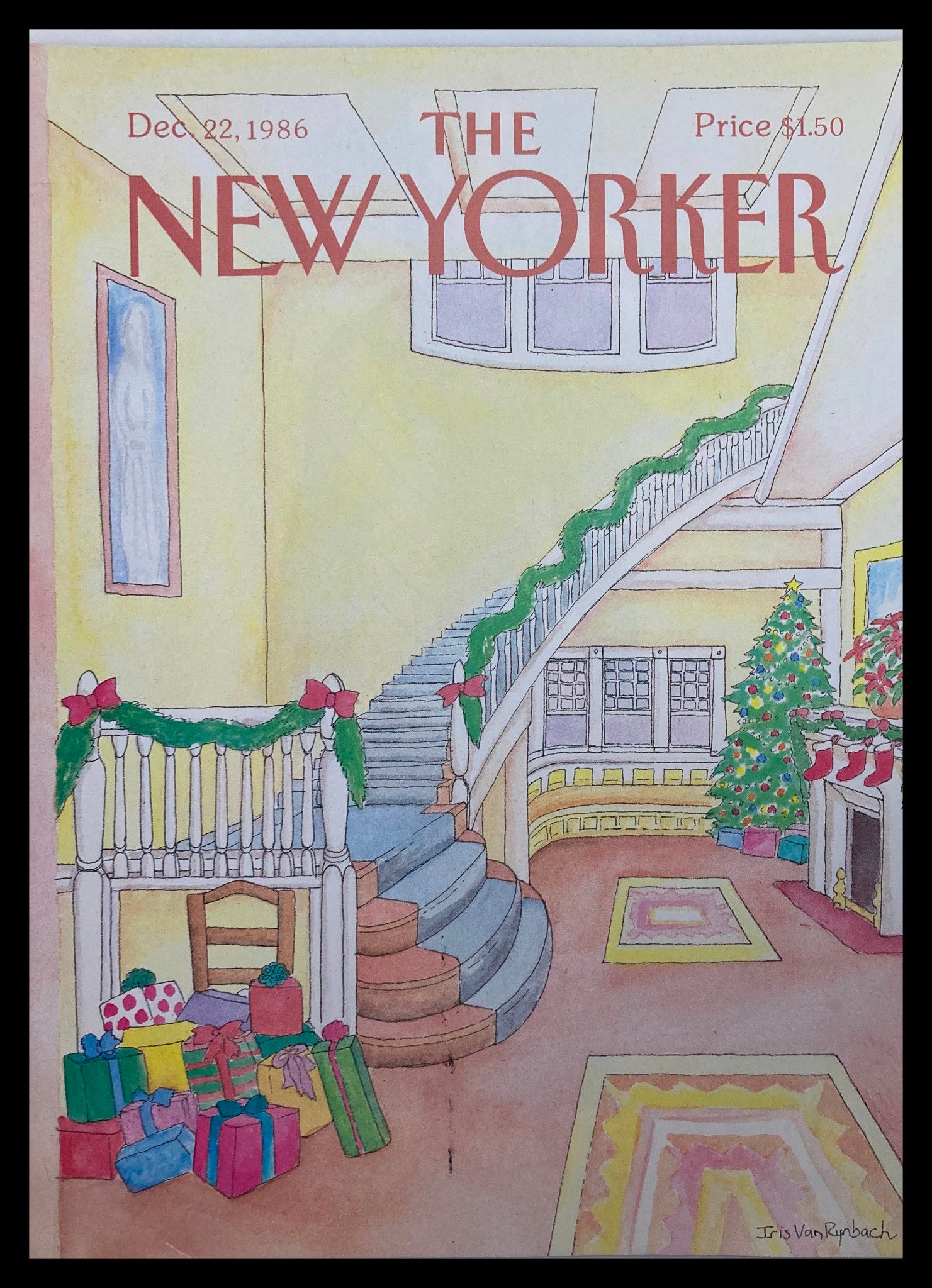 COVER ONLY The New Yorker December 22 1986 Holiday Spirit by I. Rynbach No Label