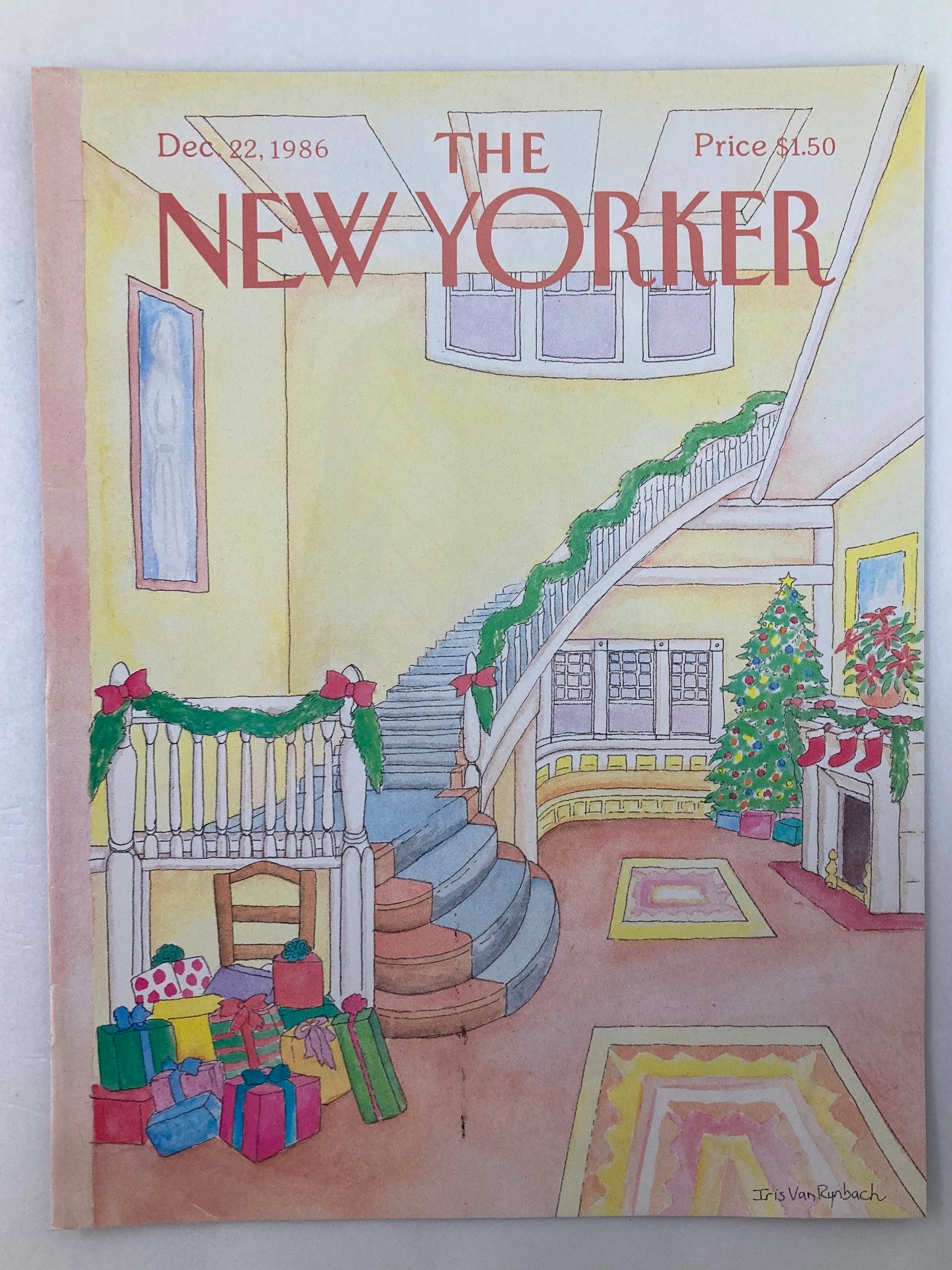 COVER ONLY The New Yorker December 22 1986 Holiday Spirit by I. Rynbach No Label