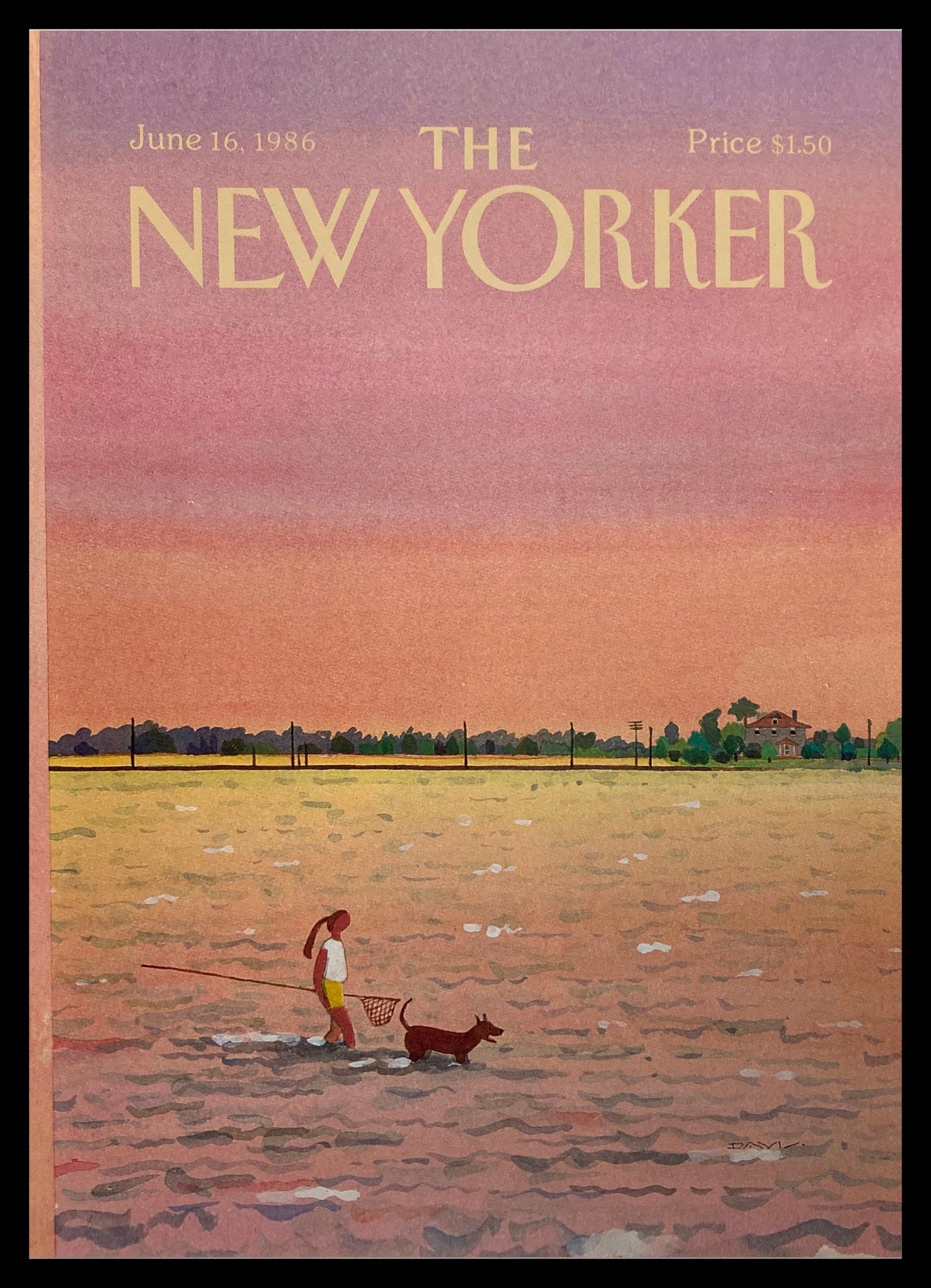 COVER ONLY The New Yorker June 16 1986 Catching Up by Susan Davis No Label