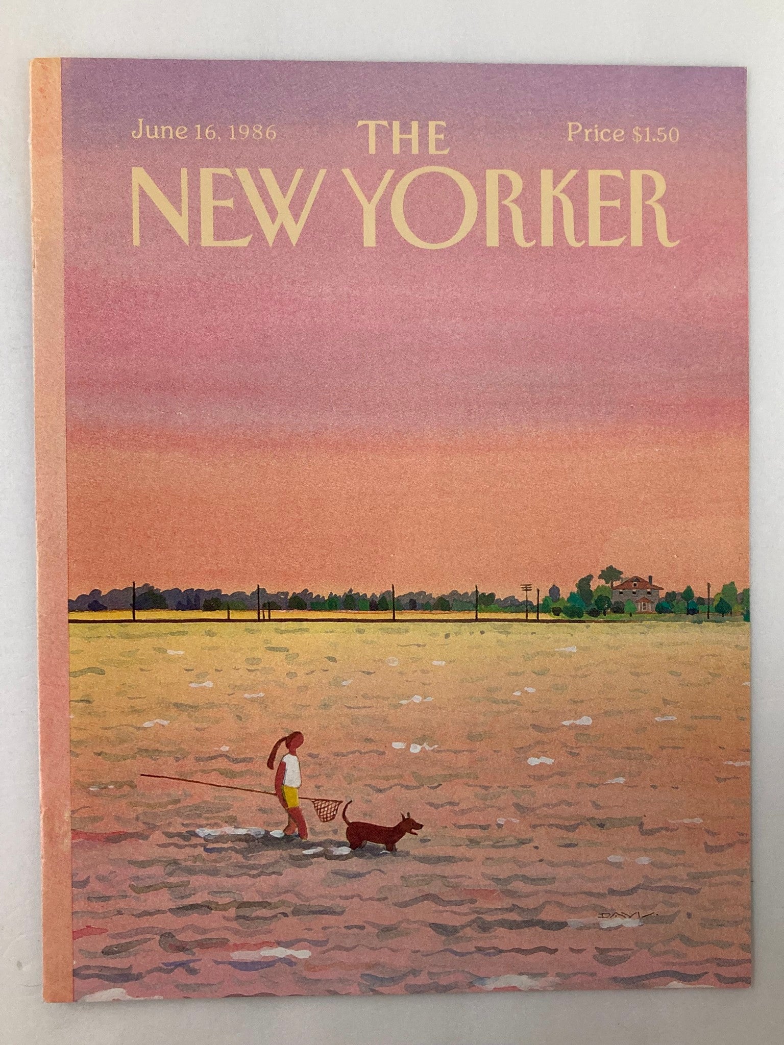 COVER ONLY The New Yorker June 16 1986 Catching Up by Susan Davis No Label