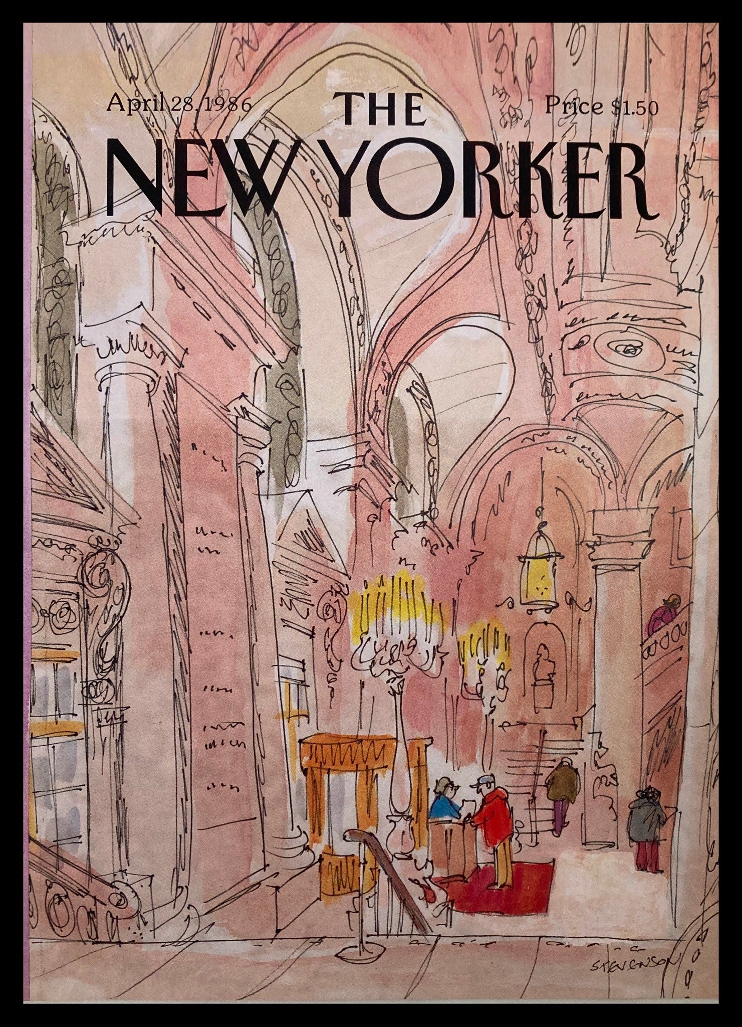 COVER ONLY The New Yorker April 28 1986 A Query by James Stevenson No Label