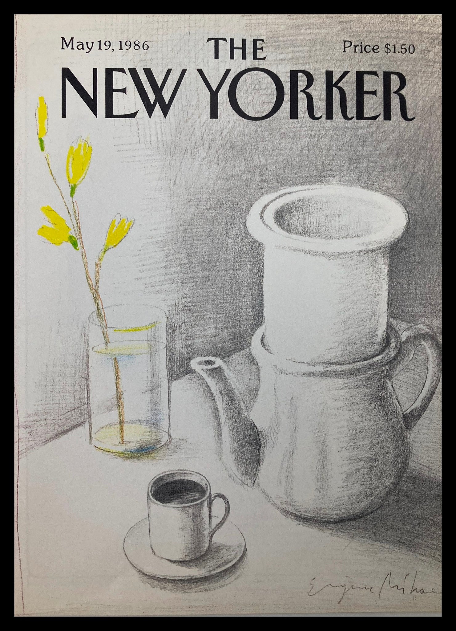 COVER ONLY The New Yorker May 19 1986 Coffee Time by Eugene Mihaesco No Label