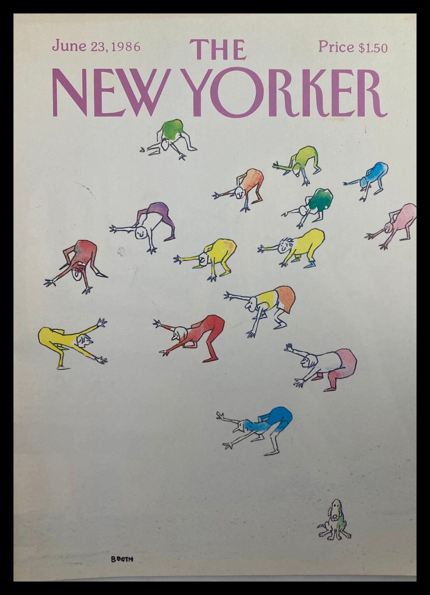 COVER ONLY The New Yorker June 23 1986 Getting Fit by George Booth No Label