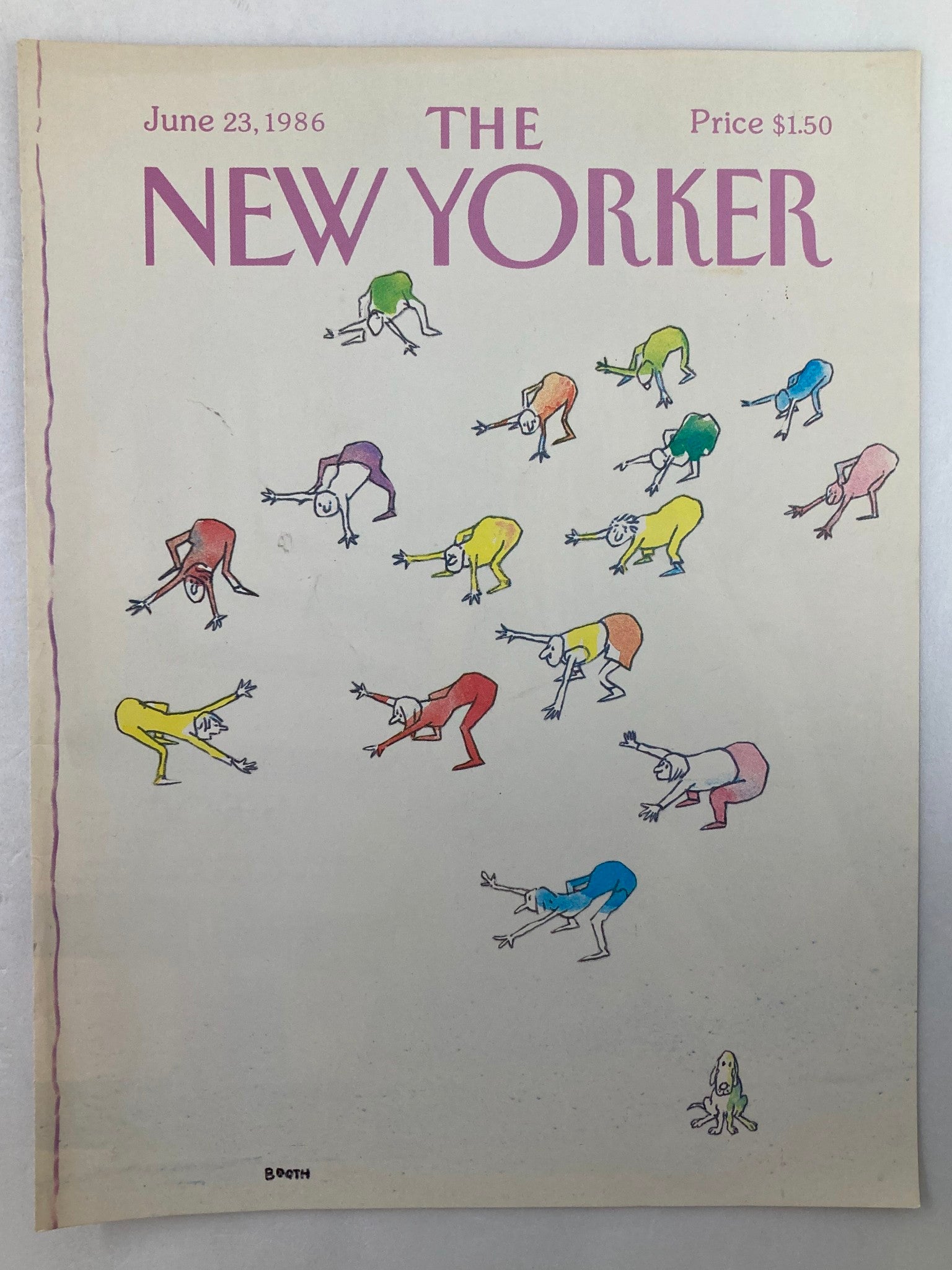 COVER ONLY The New Yorker June 23 1986 Getting Fit by George Booth No Label