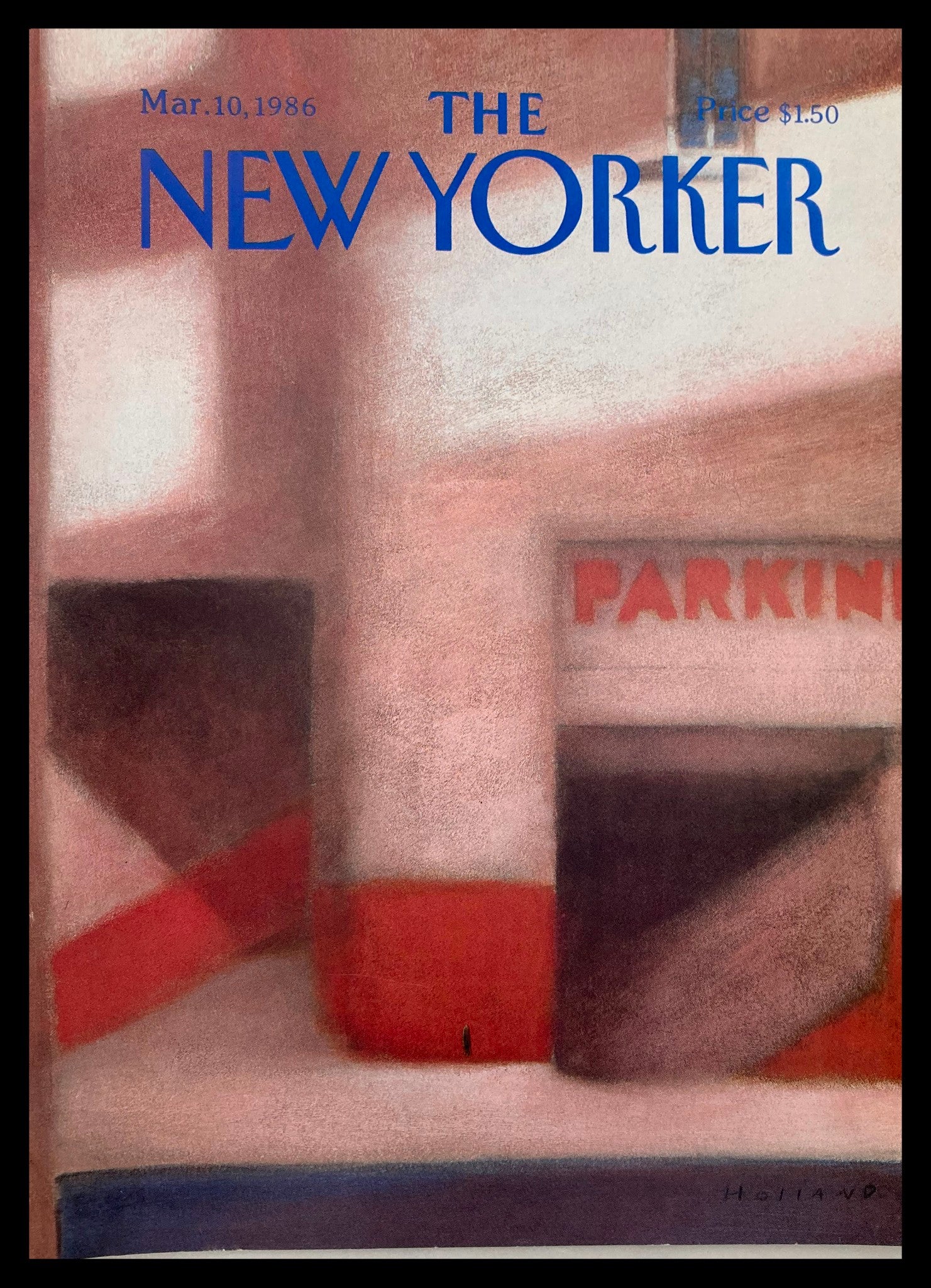 COVER ONLY The New Yorker March 10 1986 Parking by Brad Holland No Label