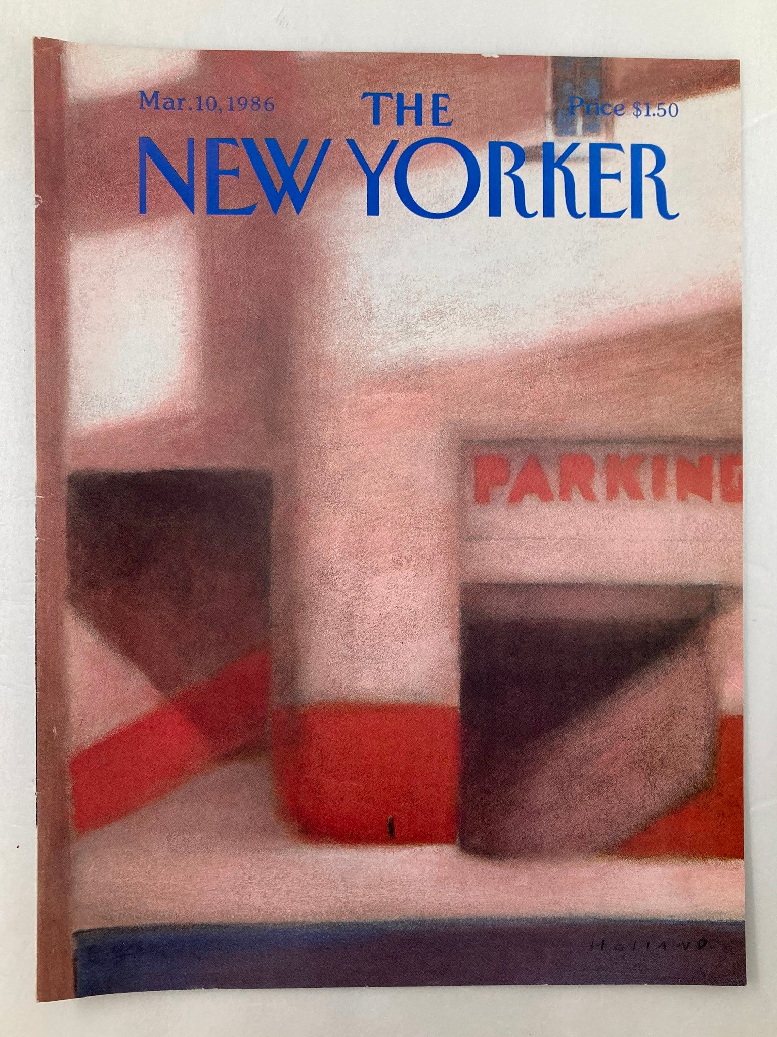 COVER ONLY The New Yorker March 10 1986 Parking by Brad Holland No Label