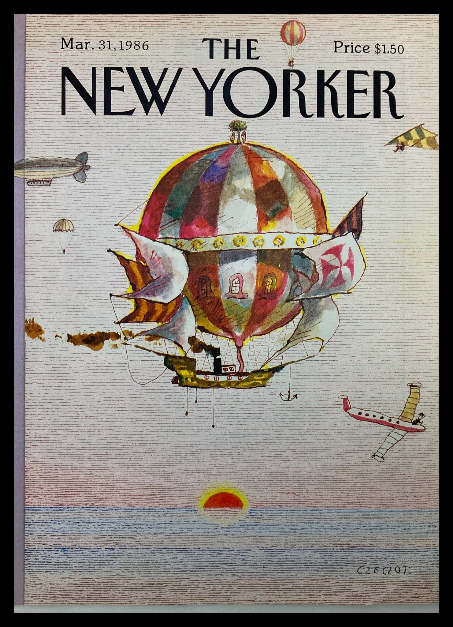 COVER ONLY The New Yorker March 31 1986 Fly Away by Czeczot No Label