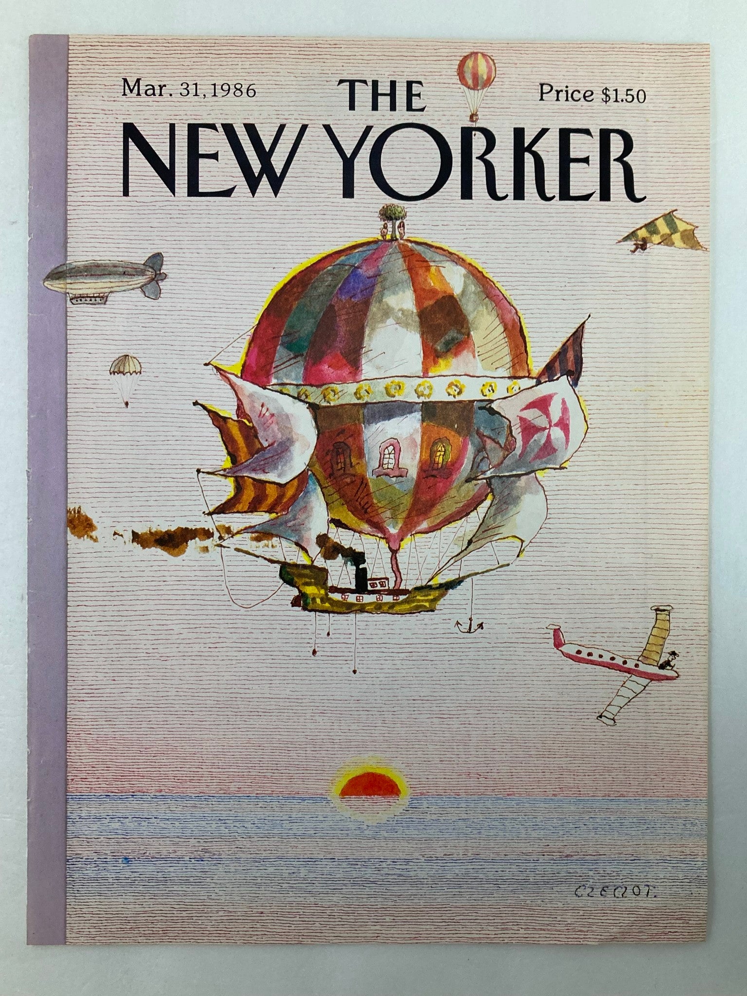 COVER ONLY The New Yorker March 31 1986 Fly Away by Czeczot No Label