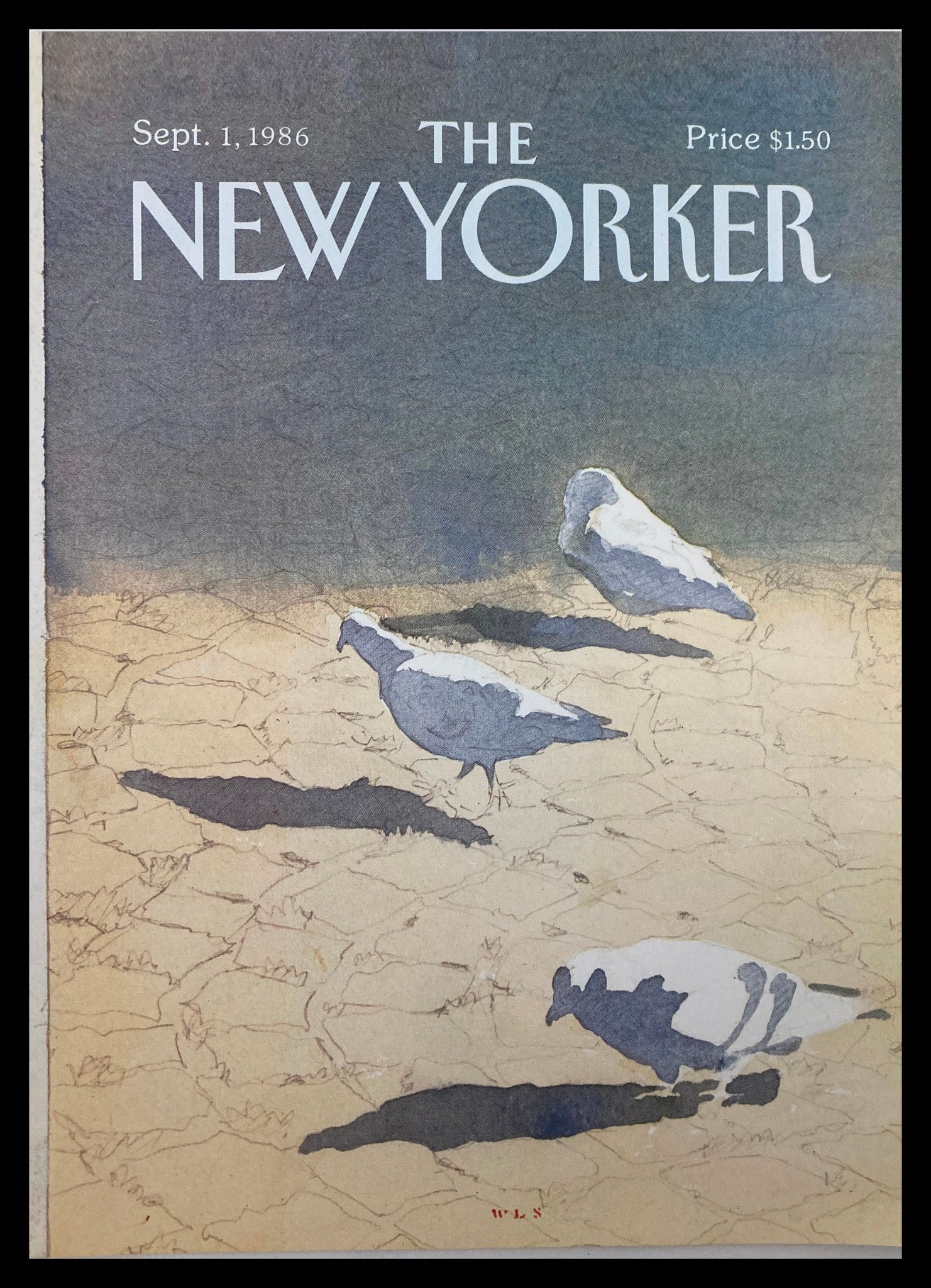 COVER ONLY The New Yorker September 1 1986 Doves by Whitney Lee Savage No Label