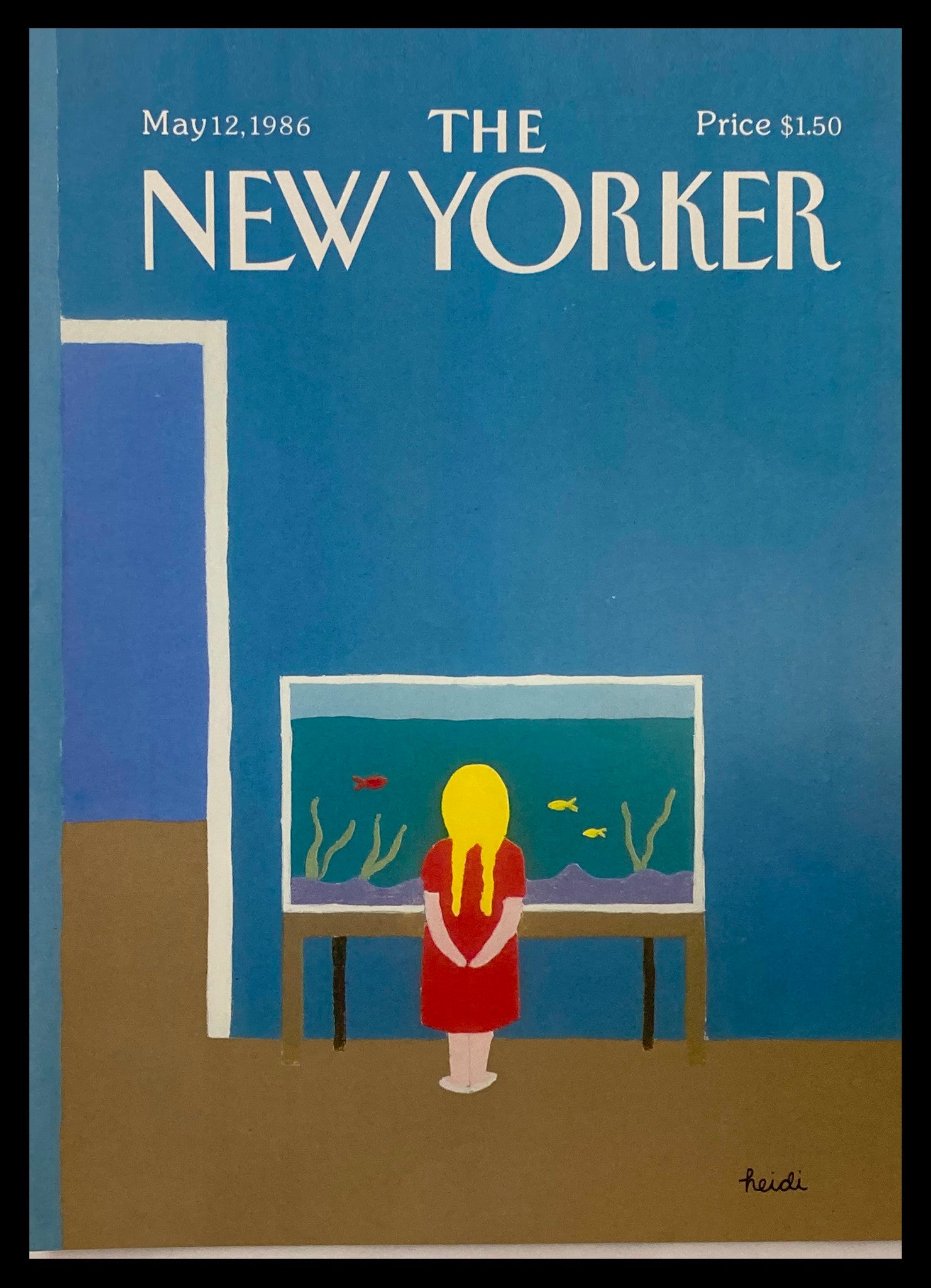 COVER ONLY The New Yorker May 12 1986 Aquarium by Heidi Goennel No Label