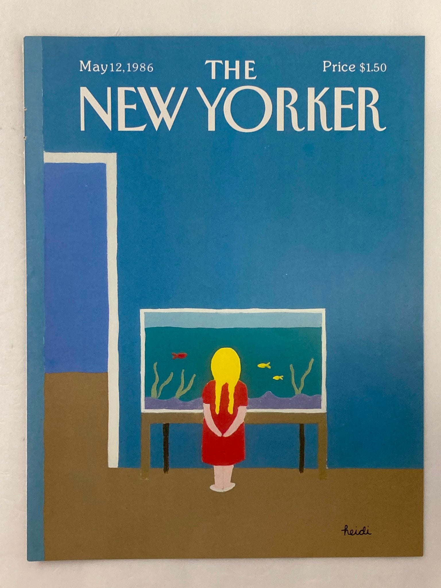 COVER ONLY The New Yorker May 12 1986 Aquarium by Heidi Goennel No Label