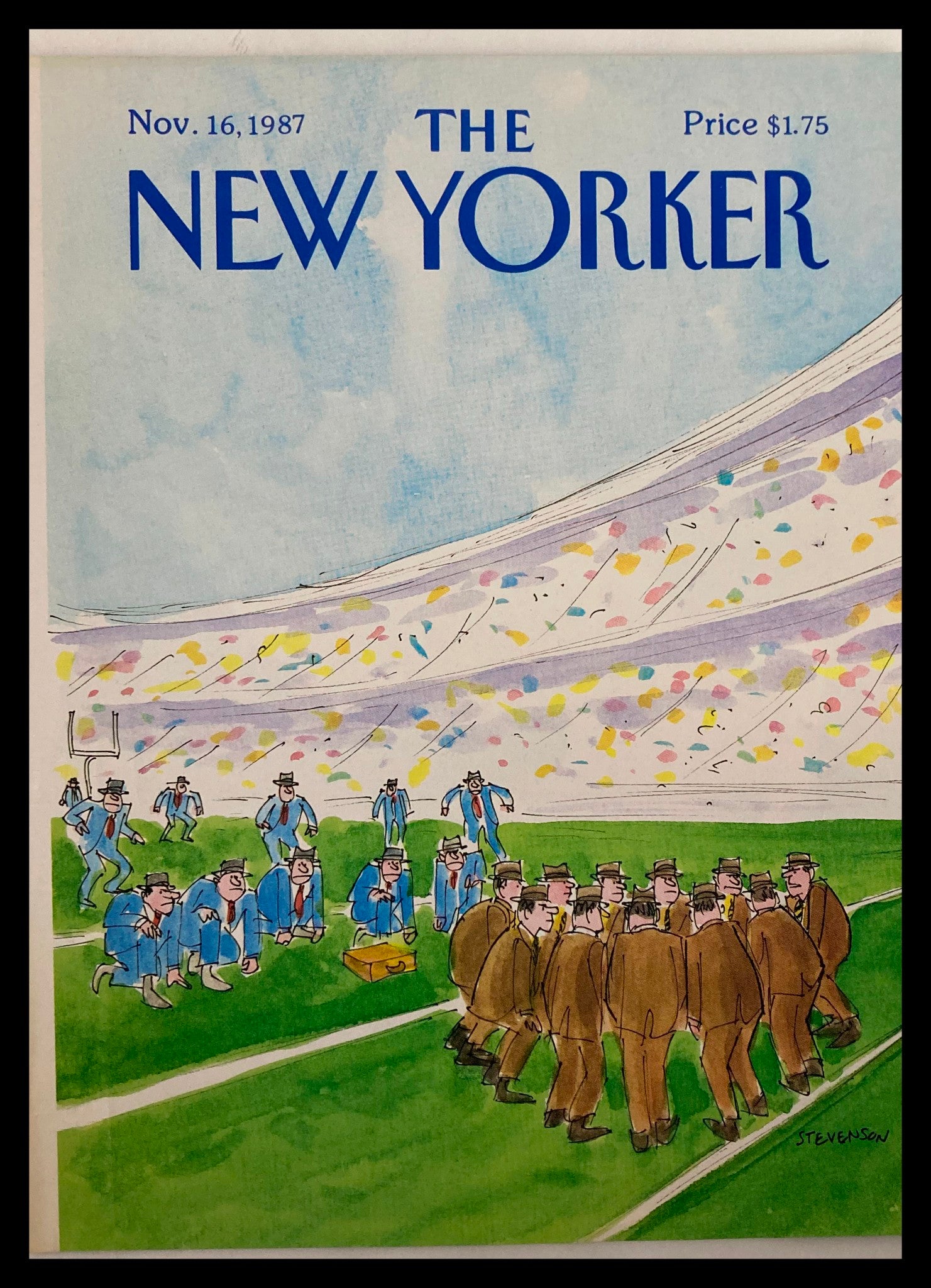 COVER ONLY The New Yorker November 16 1987 Team Plan by James Stevenson No Label