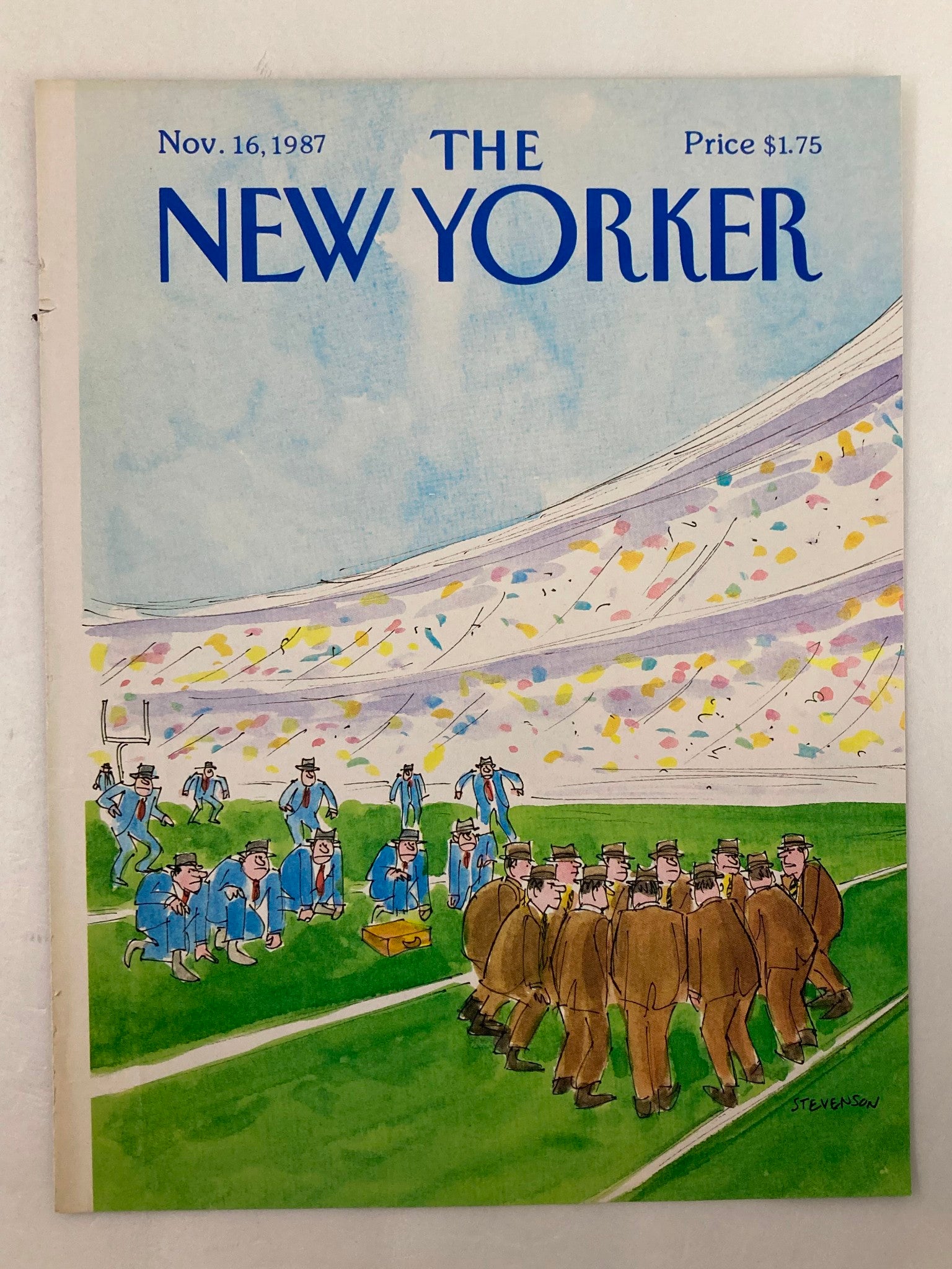 COVER ONLY The New Yorker November 16 1987 Team Plan by James Stevenson No Label