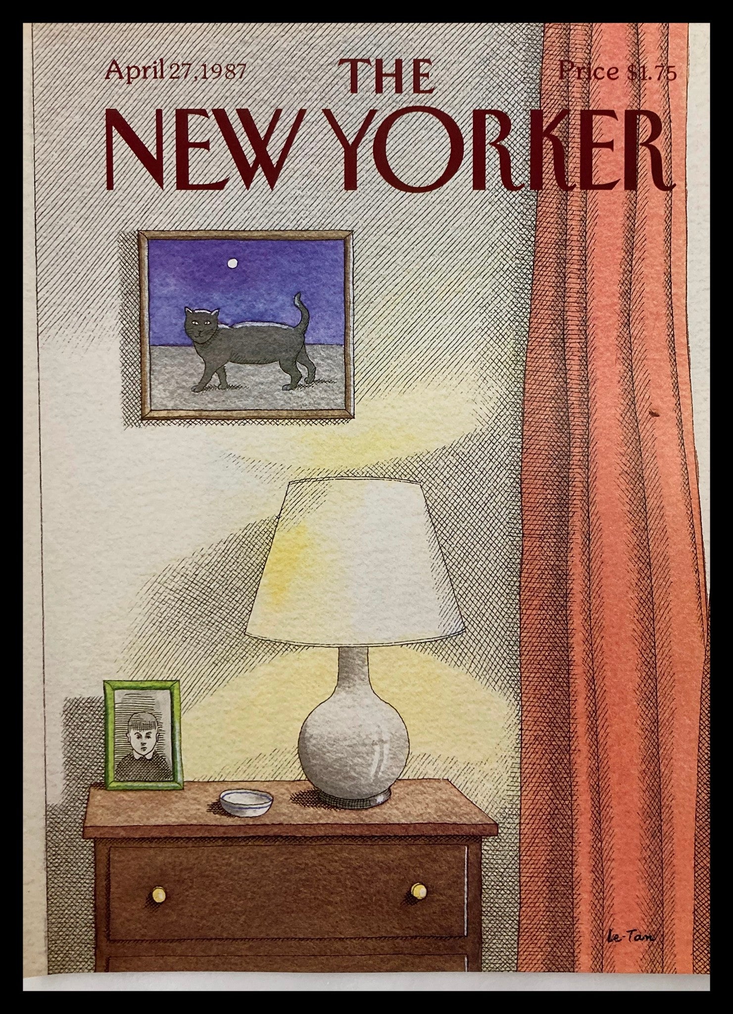 COVER ONLY The New Yorker April 27 1987 Memories by Pierre Le-Tan No Label