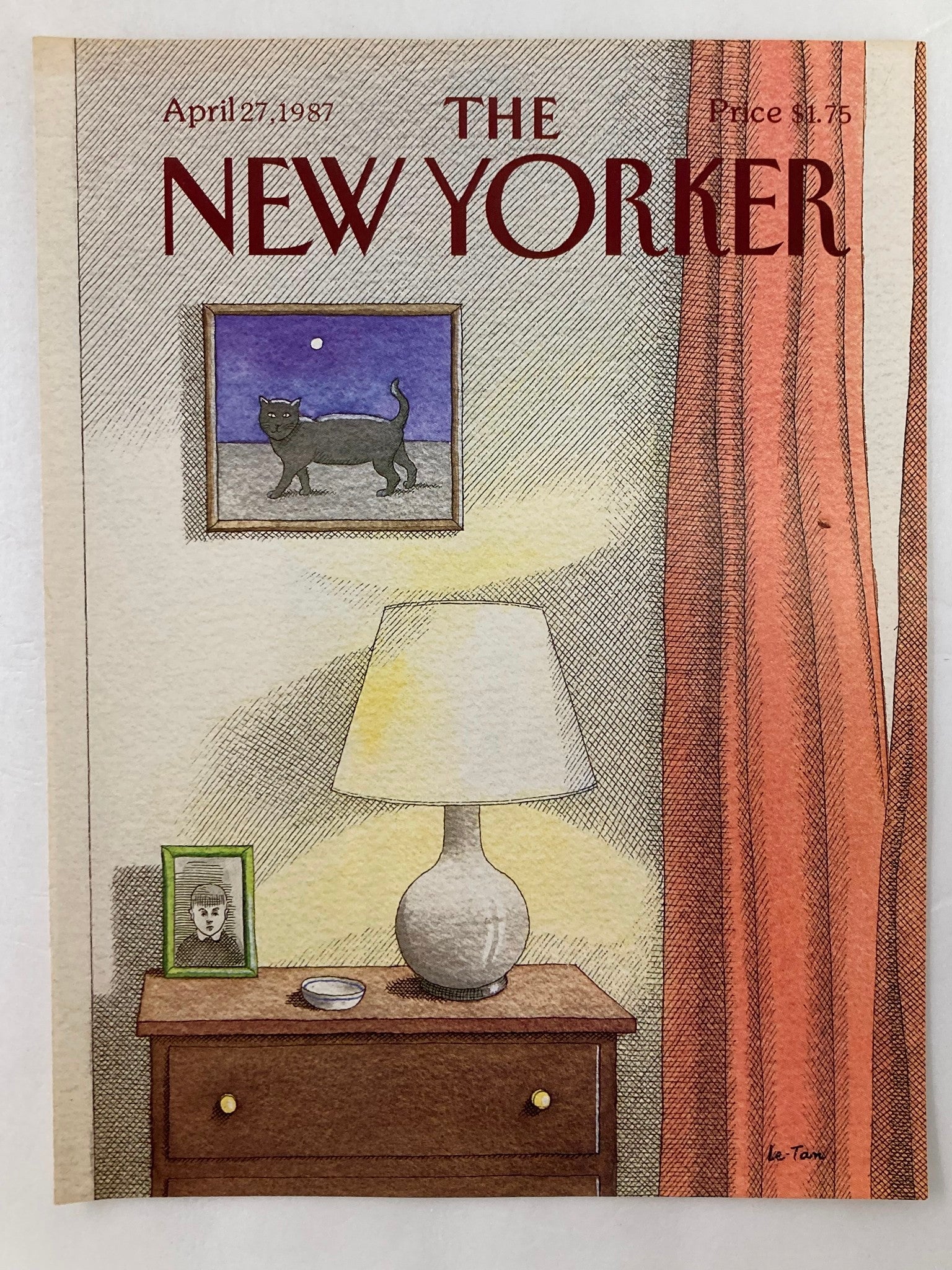 COVER ONLY The New Yorker April 27 1987 Memories by Pierre Le-Tan No Label