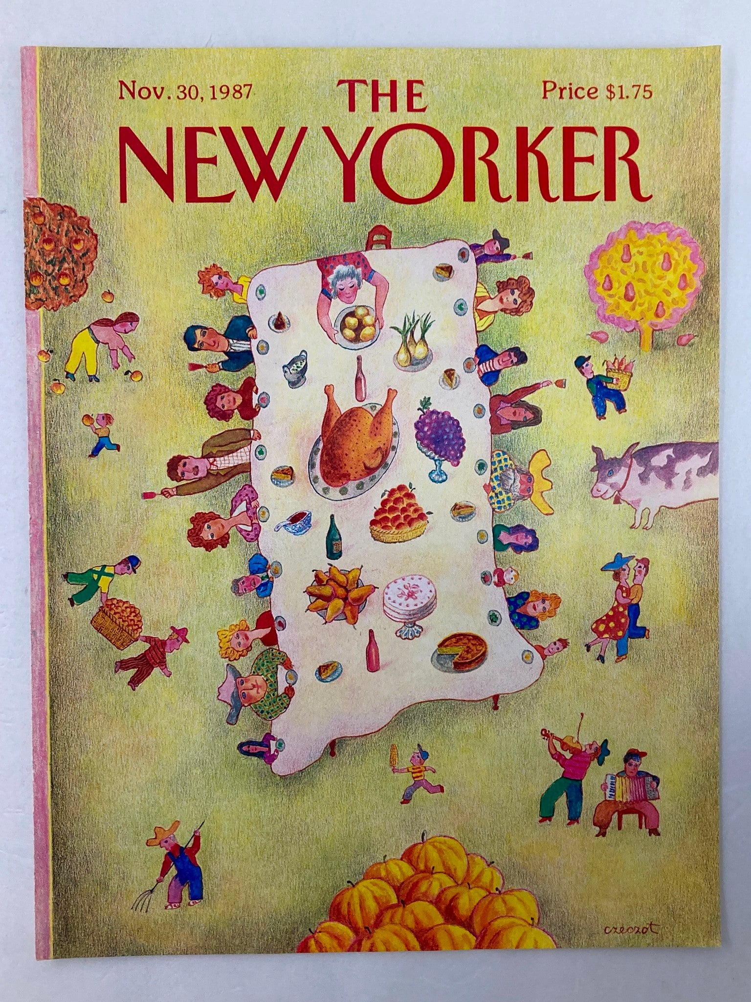 COVER ONLY The New Yorker November 30 1987 Feast by Czeczot No Label