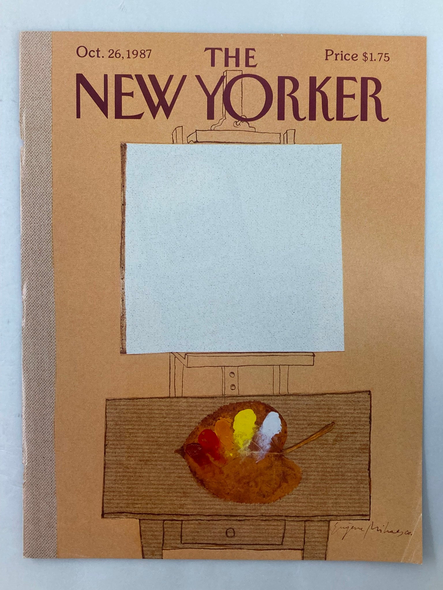 COVER ONLY The New Yorker October 26 1987 Blank Canvass by E. Mihaesco No Label