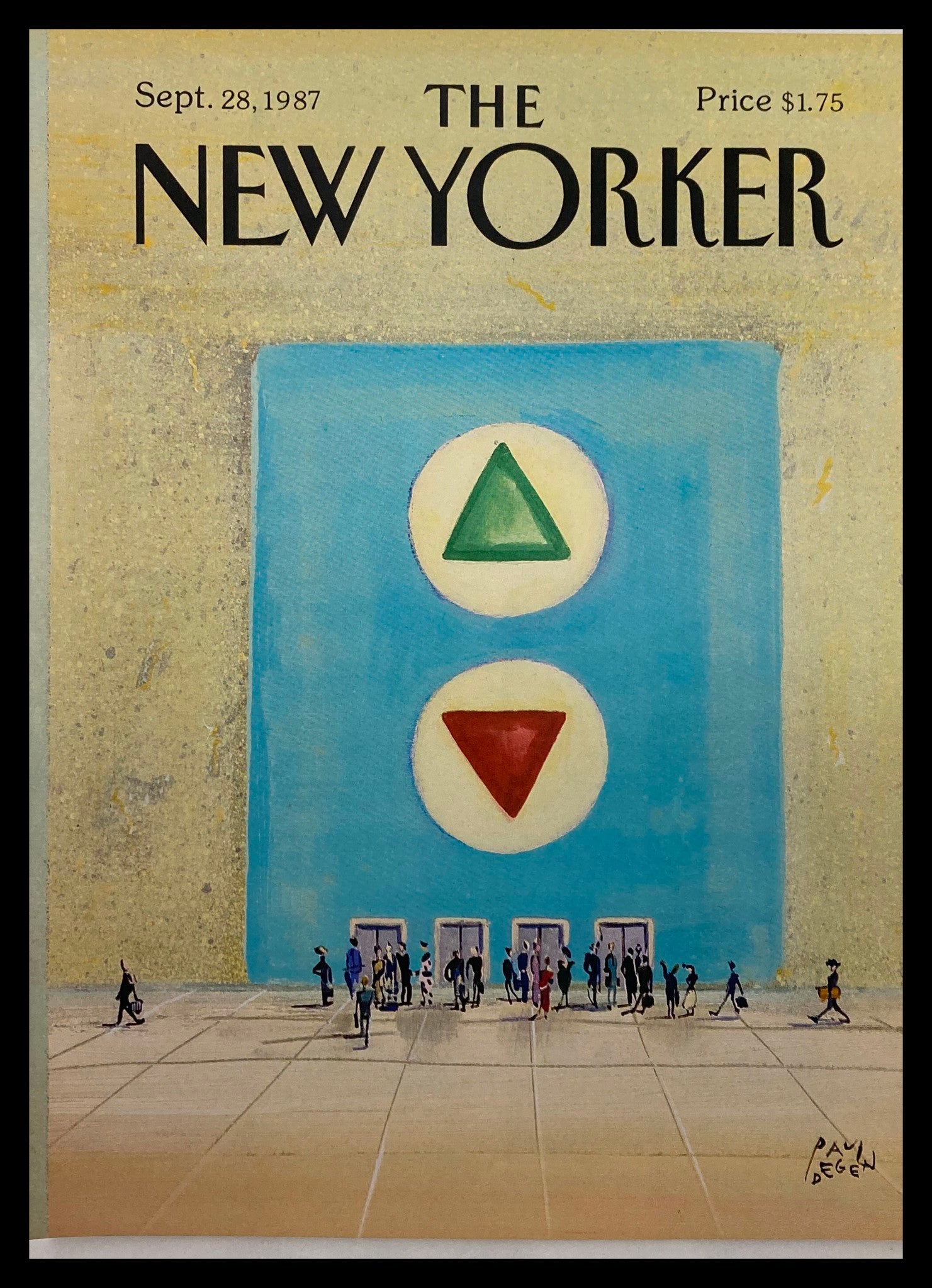 COVER ONLY The New Yorker September 28 1987 Going Up by Paul Degen No Label