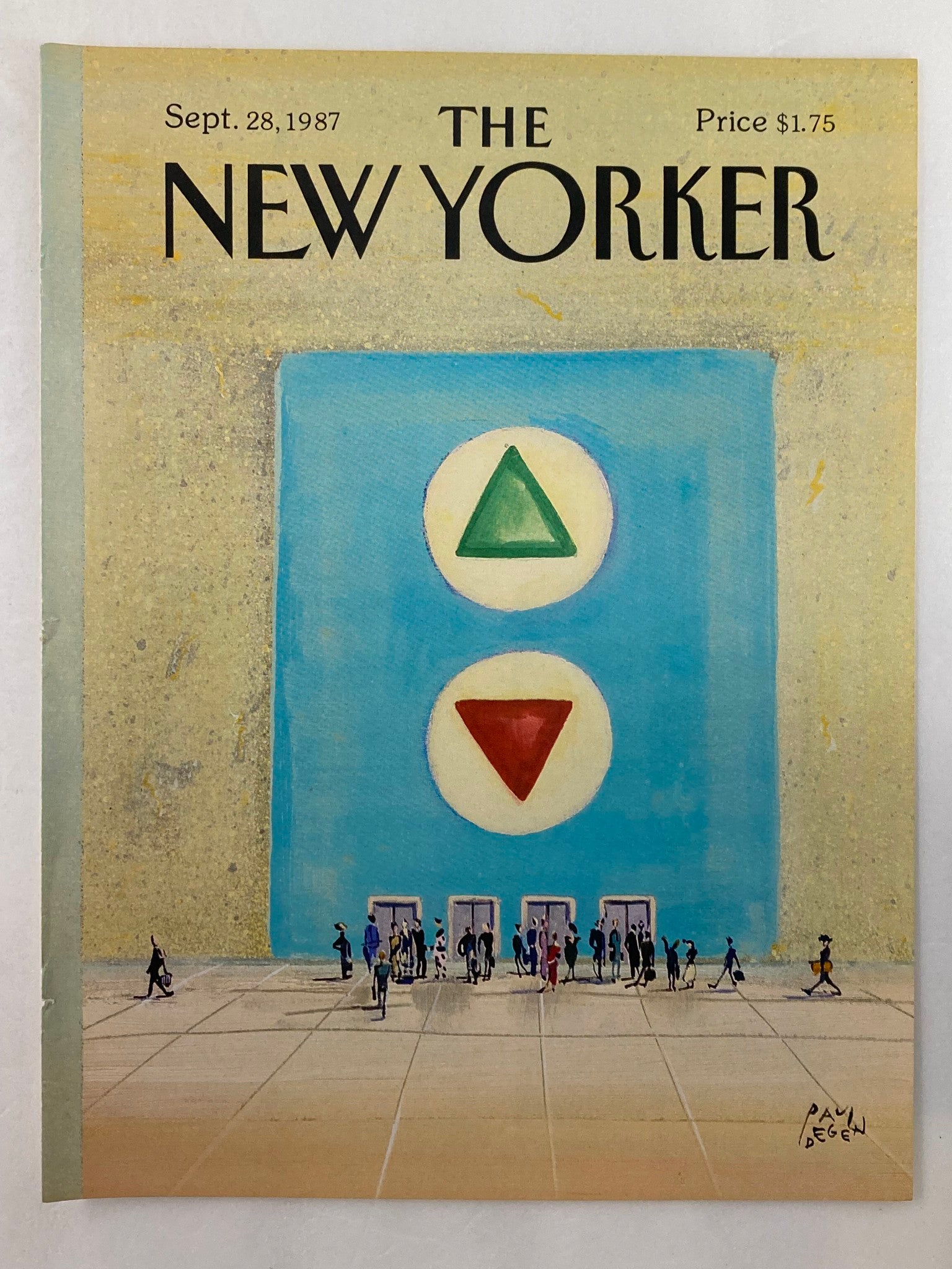 COVER ONLY The New Yorker September 28 1987 Going Up by Paul Degen No Label