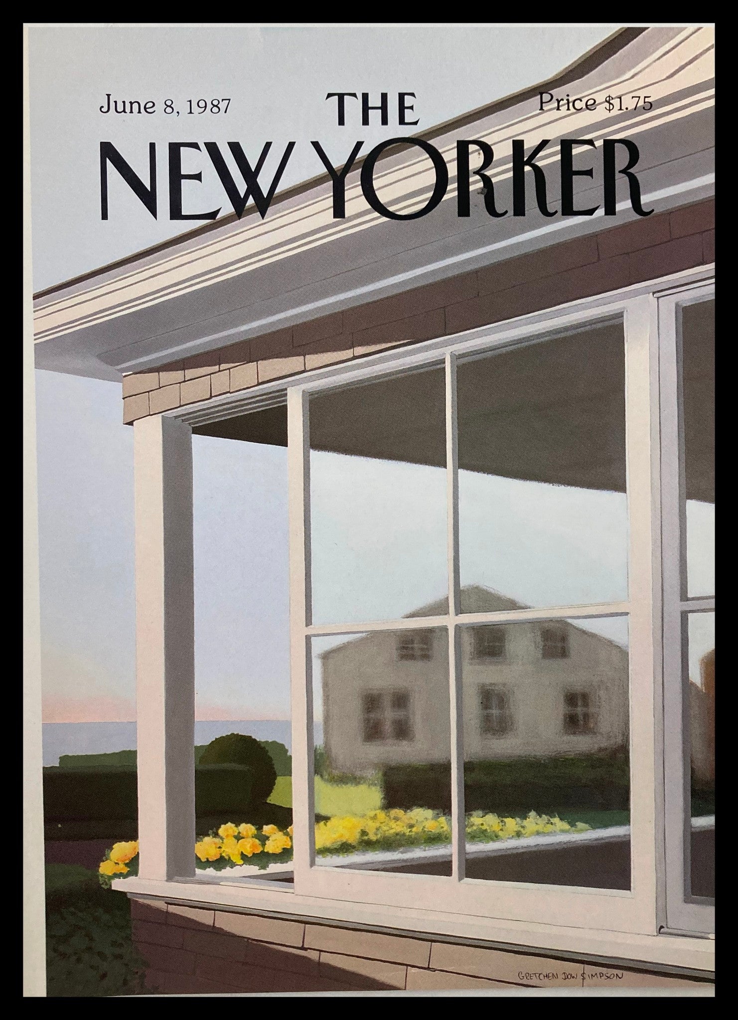 COVER ONLY The New Yorker June 8 1987 Window Frame by Gretchen Simpson No Label