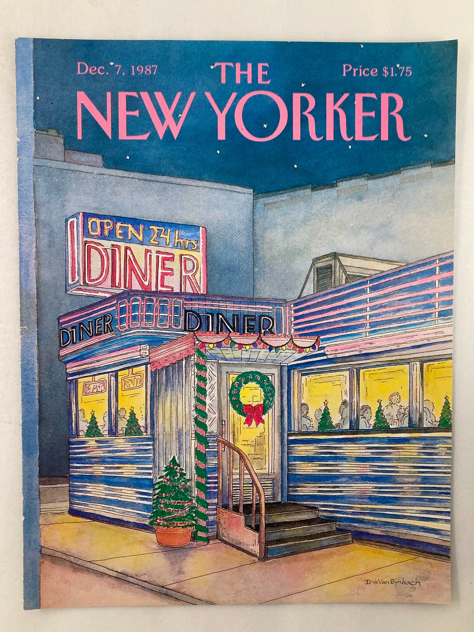 COVER ONLY The New Yorker December 7 1987 Diner by Iris Van Rynbach No Label