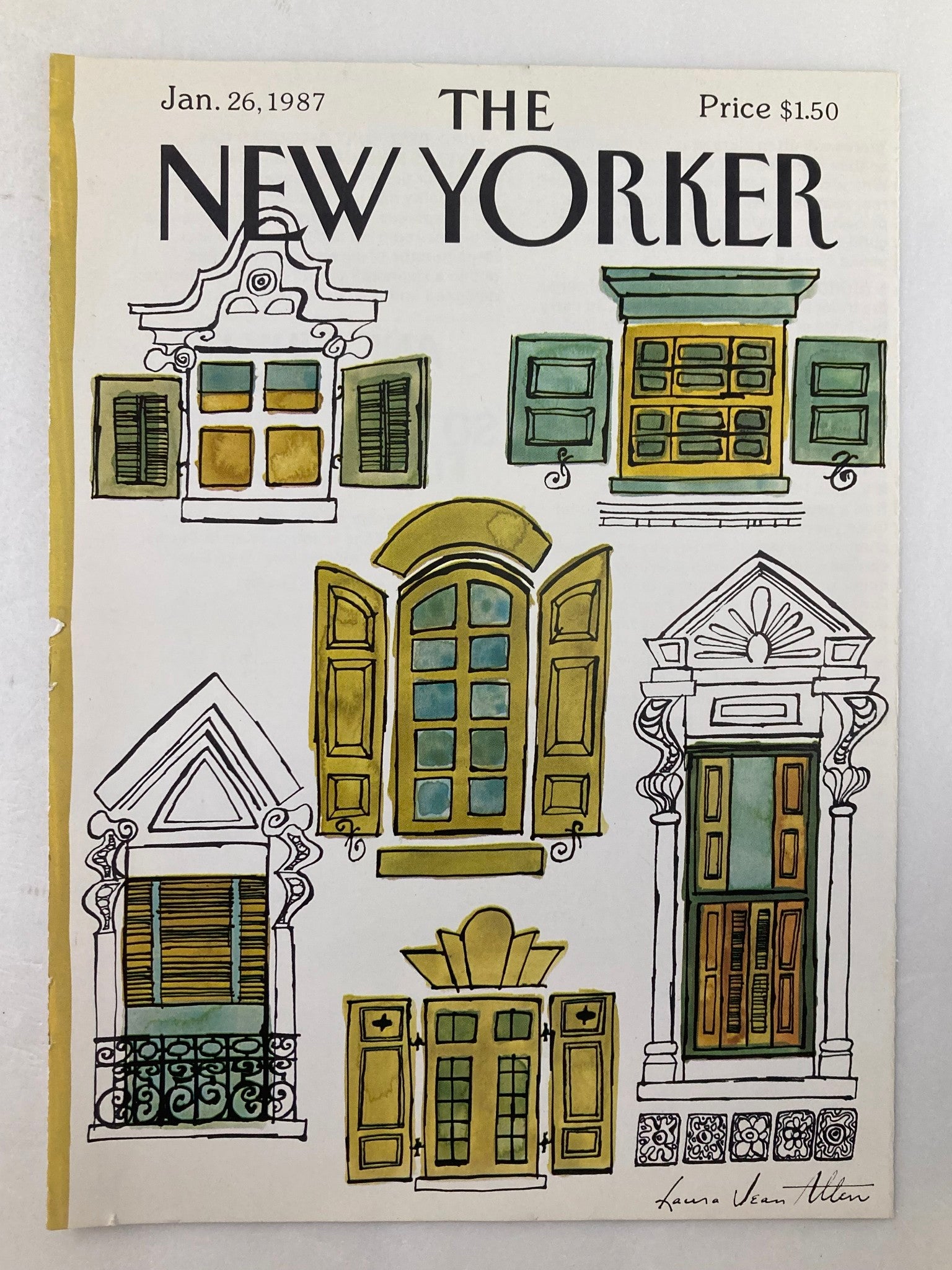 COVER ONLY The New Yorker January 26 1987 Full of Windows by L.J. Allen No Label