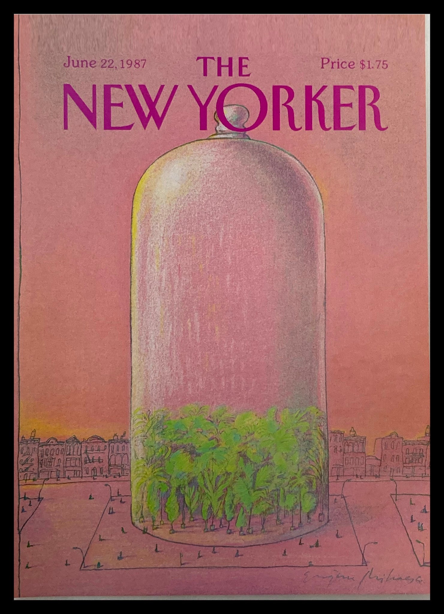 COVER ONLY The New Yorker June 22 1987 Glass Cover by Eugene Mihaesco No Label