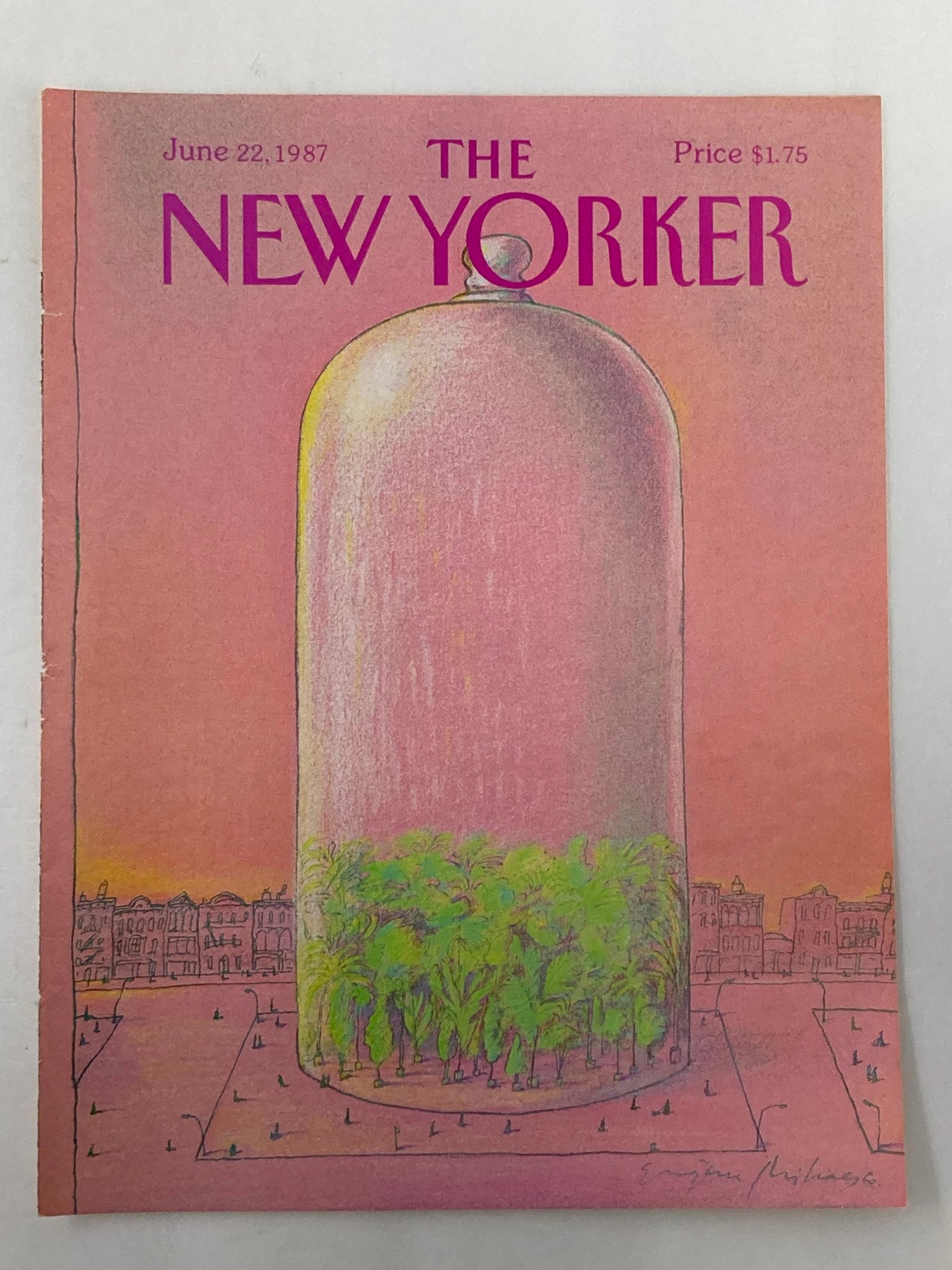 COVER ONLY The New Yorker June 22 1987 Glass Cover by Eugene Mihaesco No Label