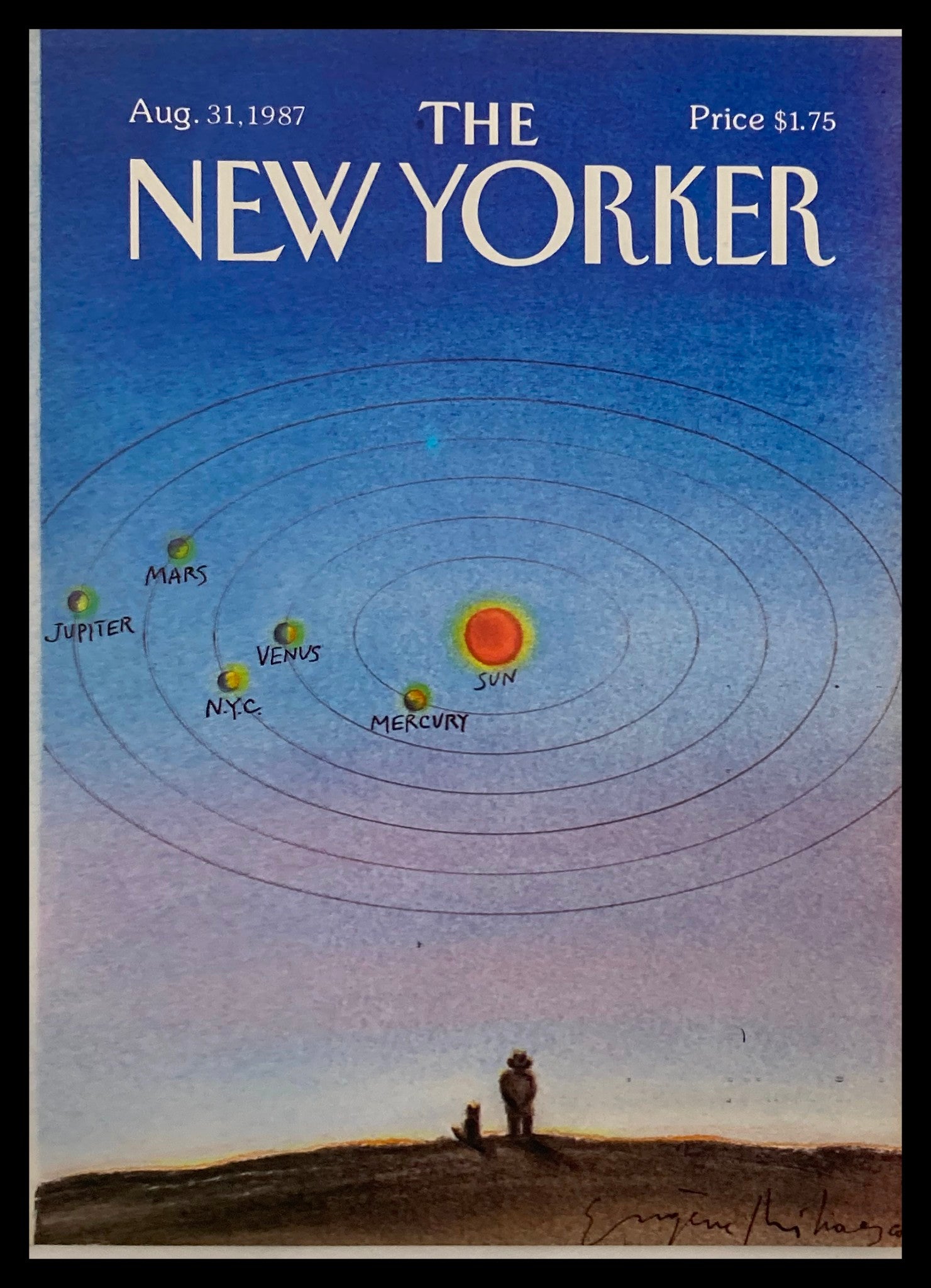 COVER ONLY The New Yorker August 31 1987 Solar System by E. Mihaesco No Label