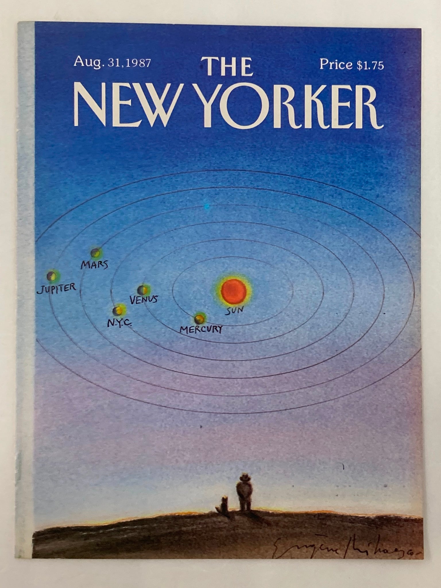 COVER ONLY The New Yorker August 31 1987 Solar System by E. Mihaesco No Label