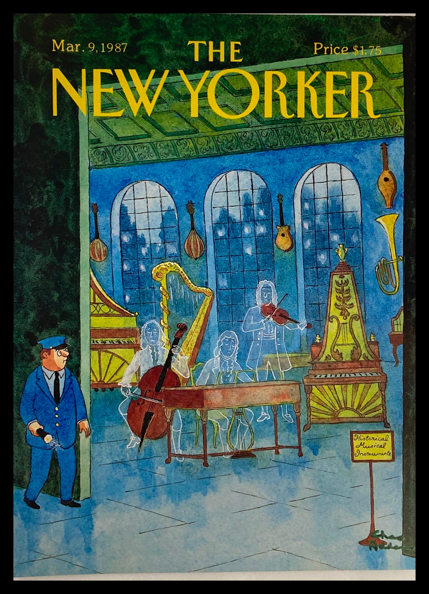 COVER ONLY The New Yorker March 9 1987 Historic Ghosts by Chas Addams No Label