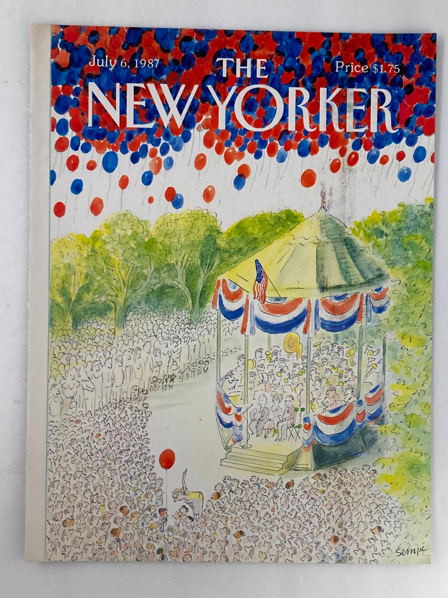 COVER ONLY The New Yorker July 6 1987 Red Balloon by J. J. Sempe No Label