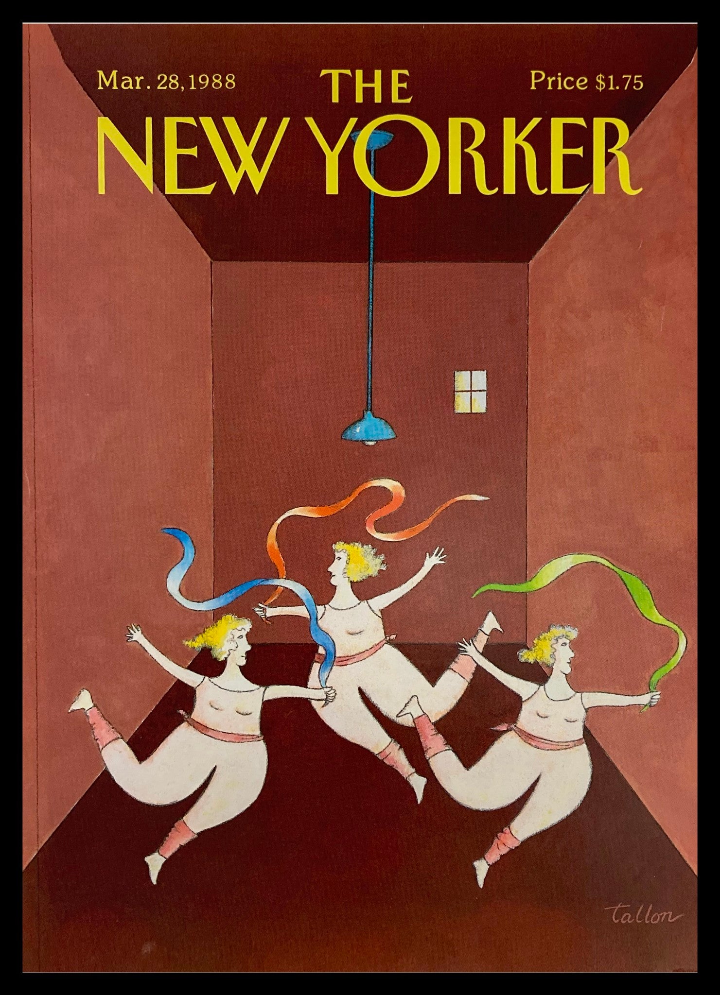 COVER ONLY The New Yorker March 28 1988 Dancers by Robert Tallon No Label