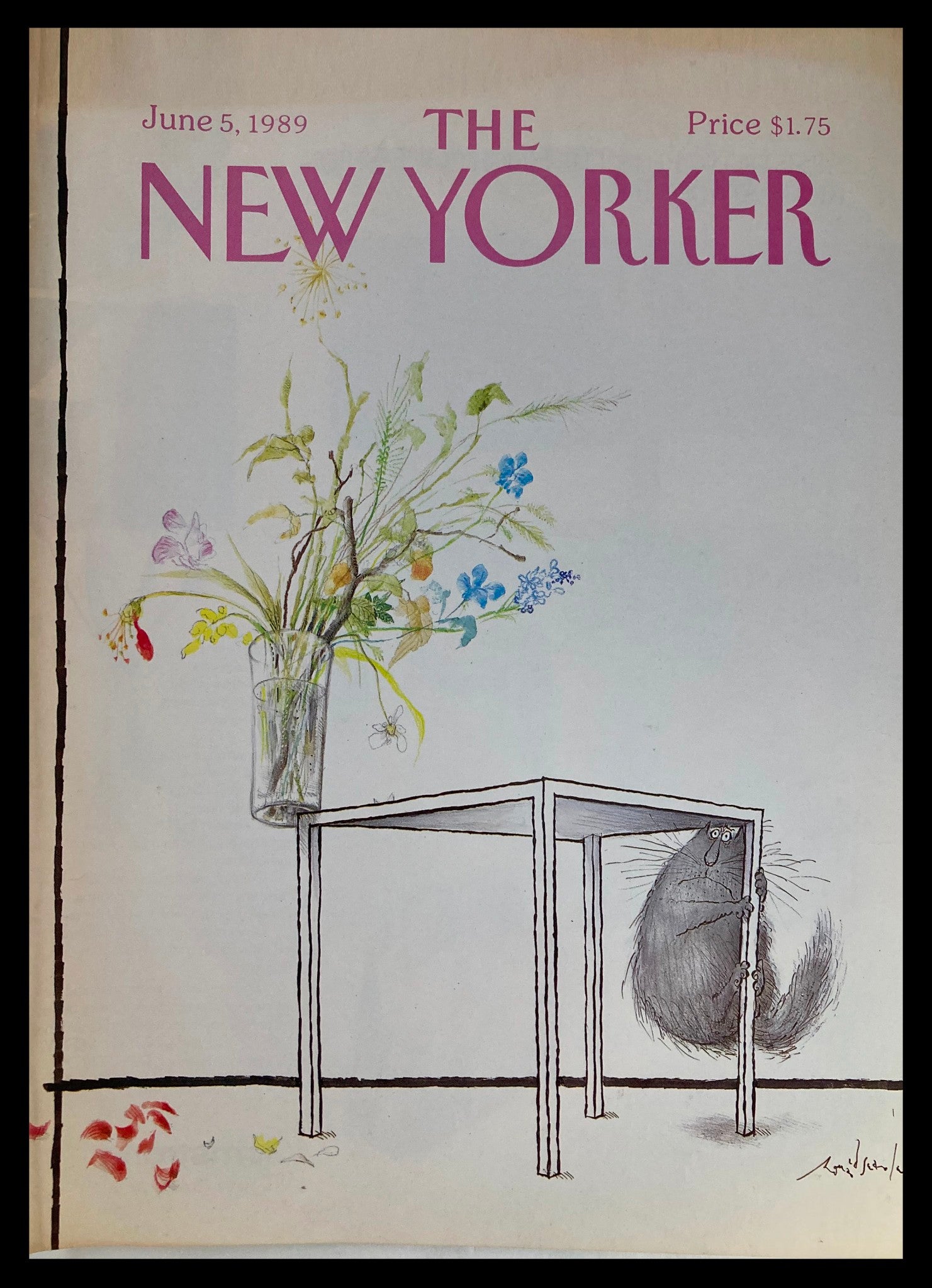 COVER ONLY The New Yorker June 5 1989 On The Edge by Ronald Searle No Label