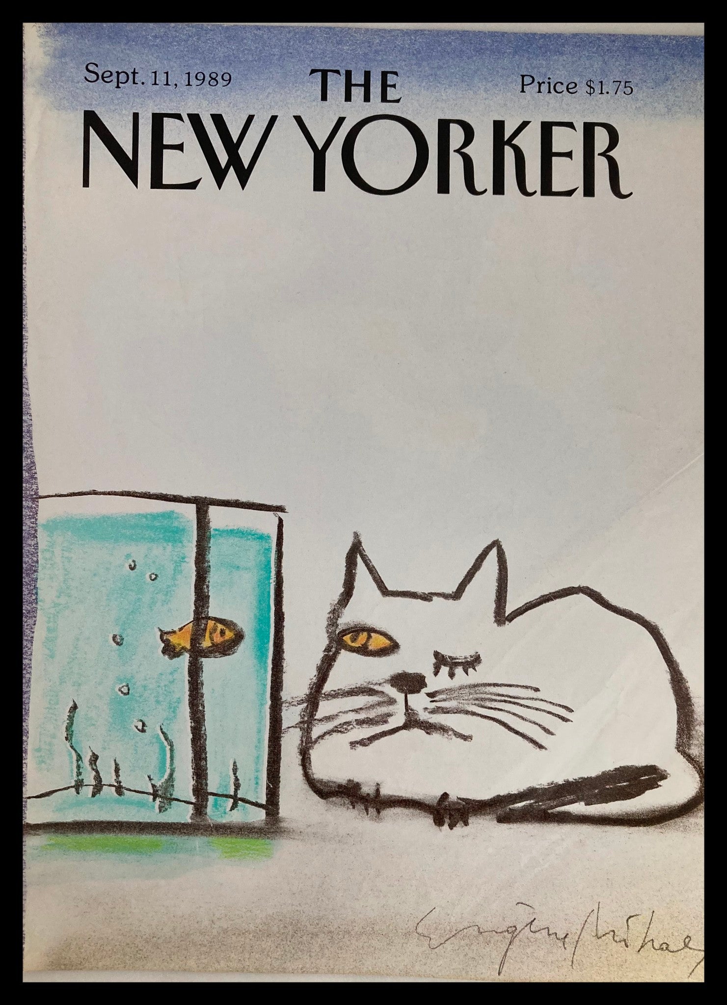 COVER ONLY The New Yorker September 11 1989 Staring by Eugene Mihaesco No Label